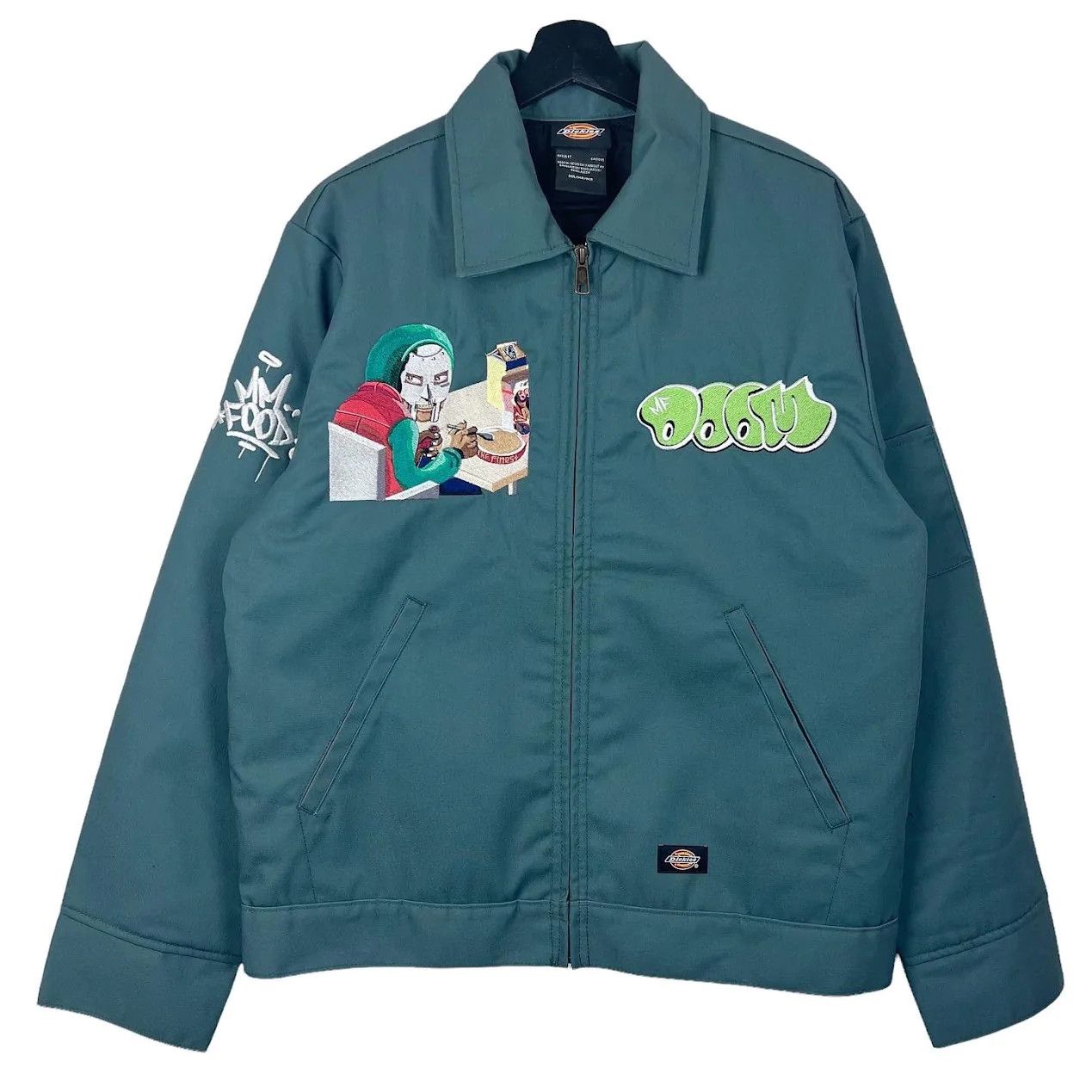 Dickies 💚 MF DOOM Embroidered Mm.. Food Green Workwear Jacket Size US M / EU 48-50 / 2 - 1 Thumbnail