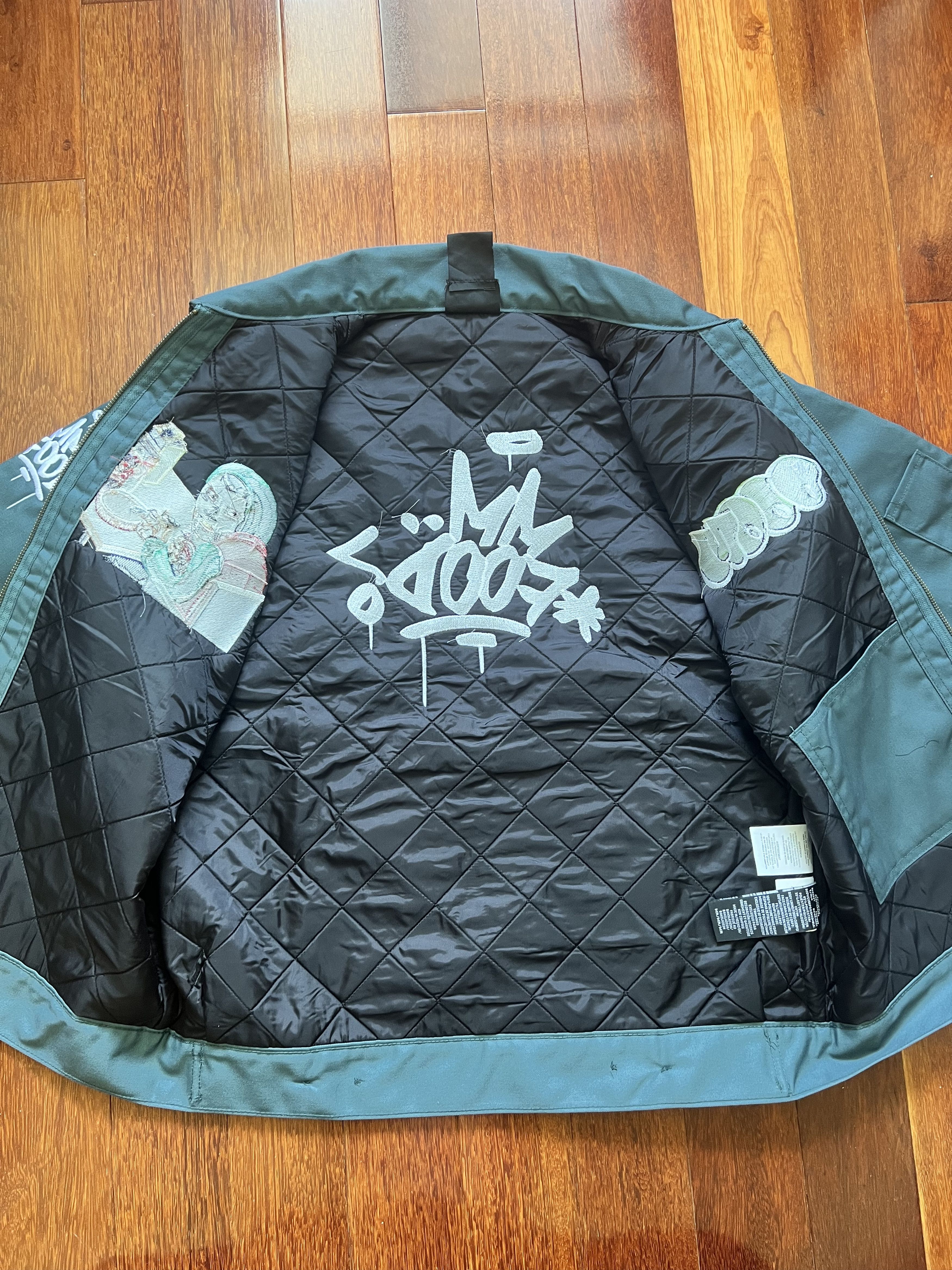 Dickies 💚 MF DOOM Embroidered Mm.. Food Green Workwear Jacket Size US M / EU 48-50 / 2 - 6 Thumbnail