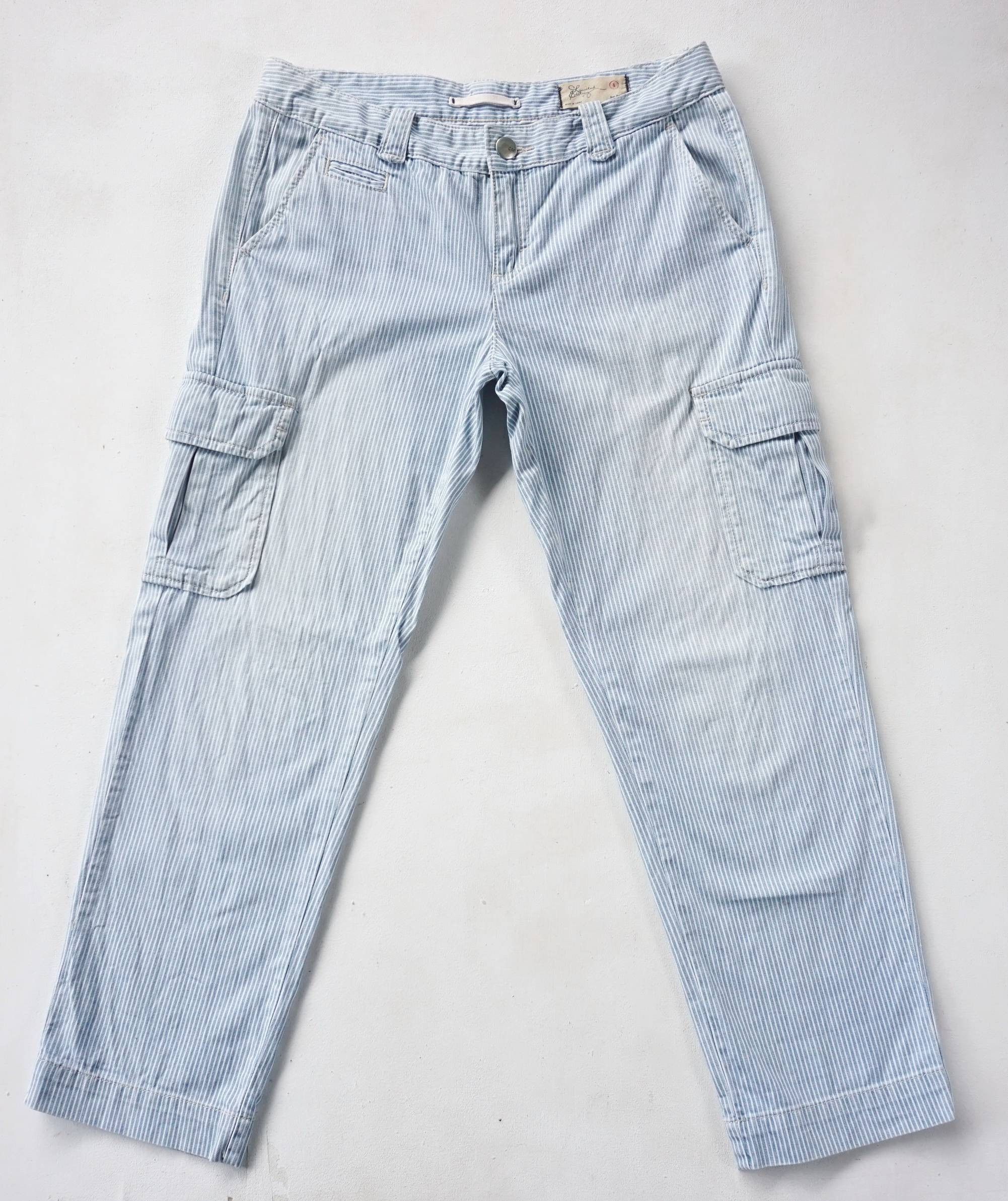 Gap GAP Hickory Striped Cargo Pants Size 27" / US 4 / IT 40 - 2 Thumbnail