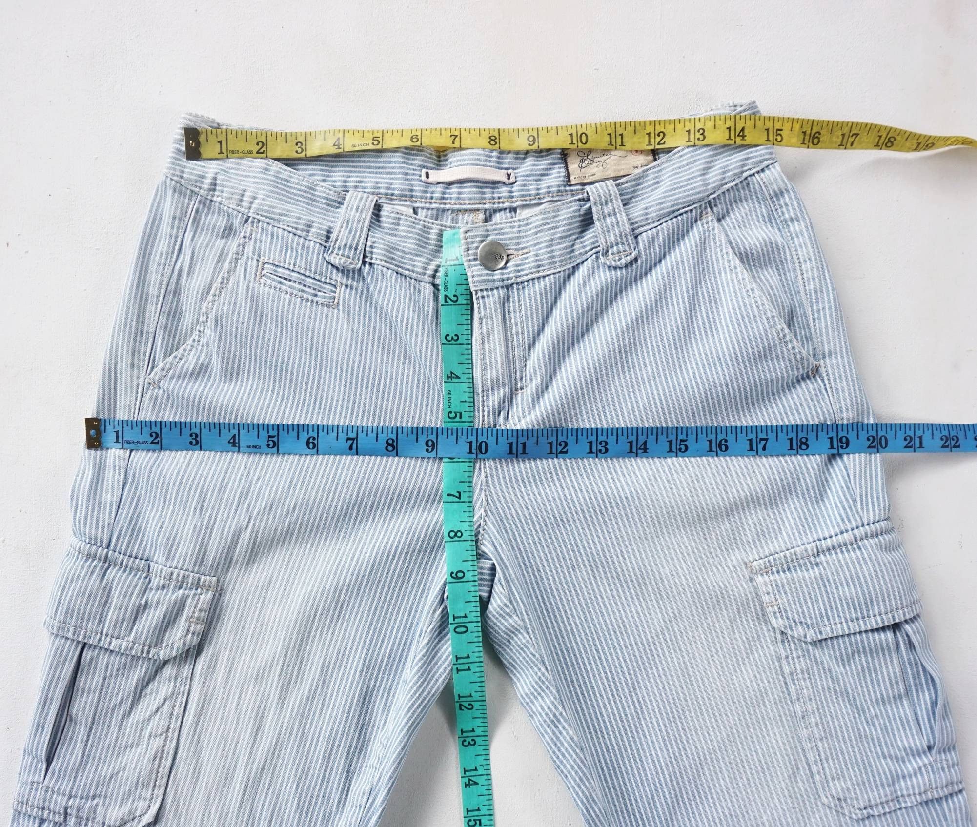 Gap GAP Hickory Striped Cargo Pants Size 27" / US 4 / IT 40 - 12 Thumbnail