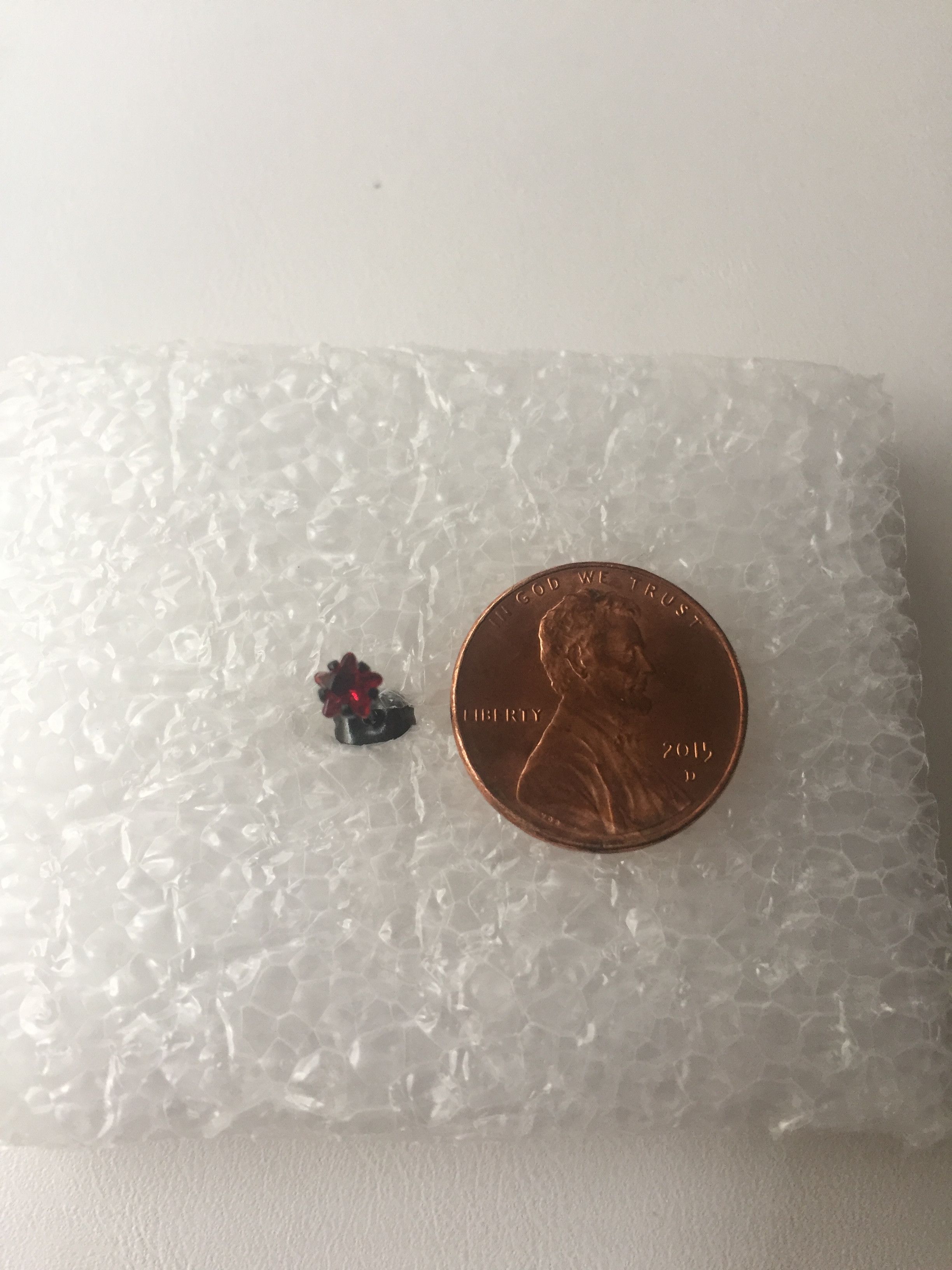 Jewelry Red CZ Stainless Steel Stud Earrings Size ONE SIZE - 2 Thumbnail