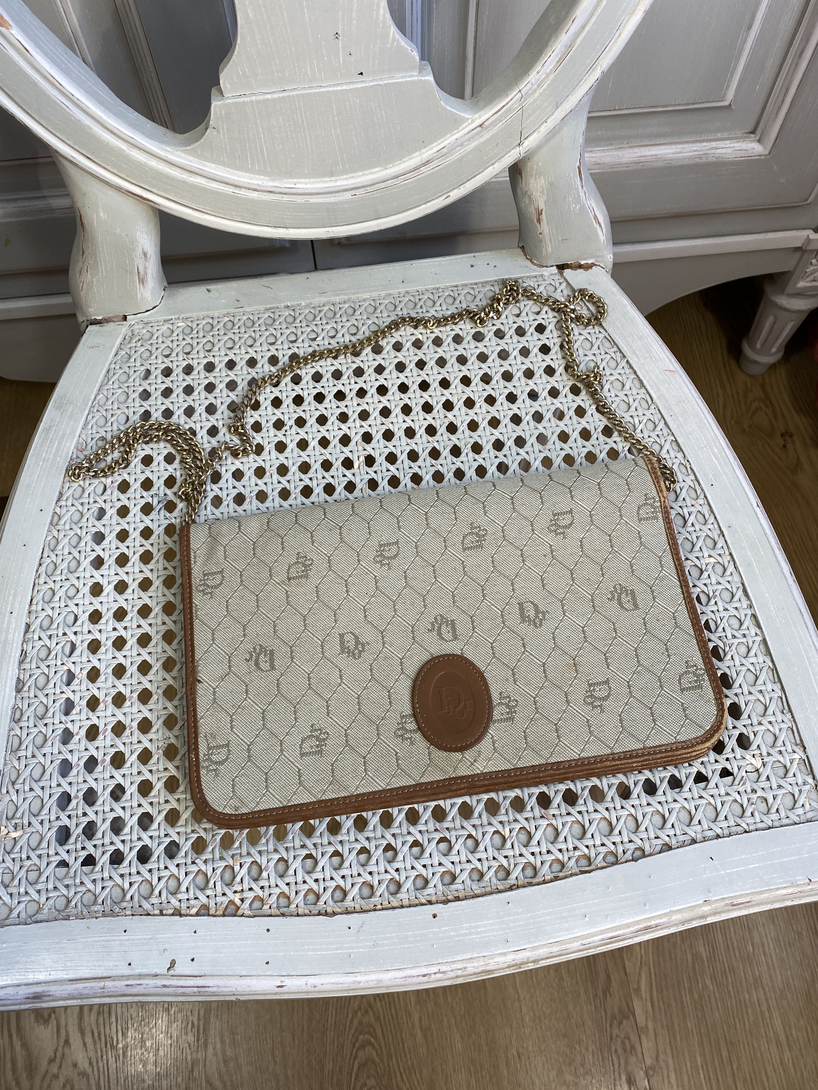 Dior Monogram Shoulder Bag 90's in Beige, Men's