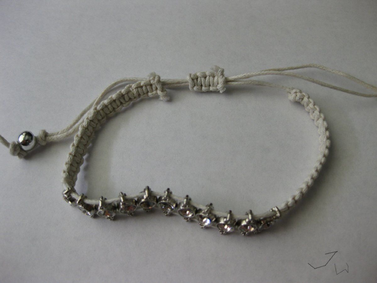Handmade CZ Friendship Charm Bracelet - White Size ONE SIZE - 2 Thumbnail