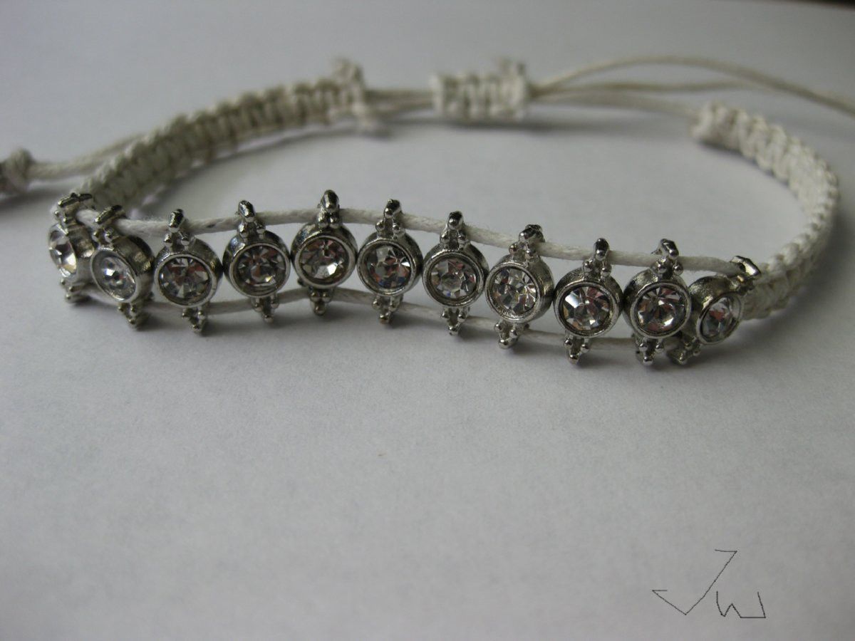 Handmade CZ Friendship Charm Bracelet - White Size ONE SIZE - 1 Thumbnail