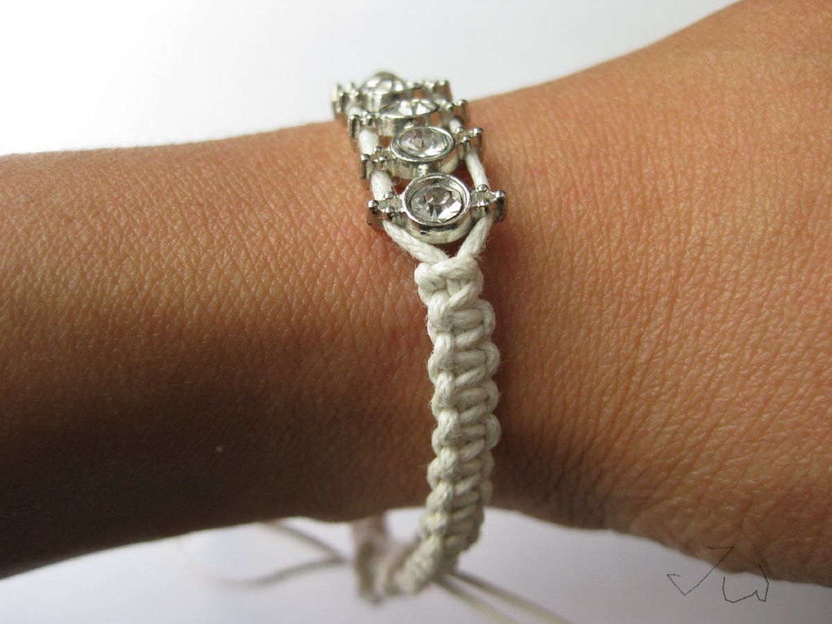 Handmade CZ Friendship Charm Bracelet - White Size ONE SIZE - 4 Thumbnail