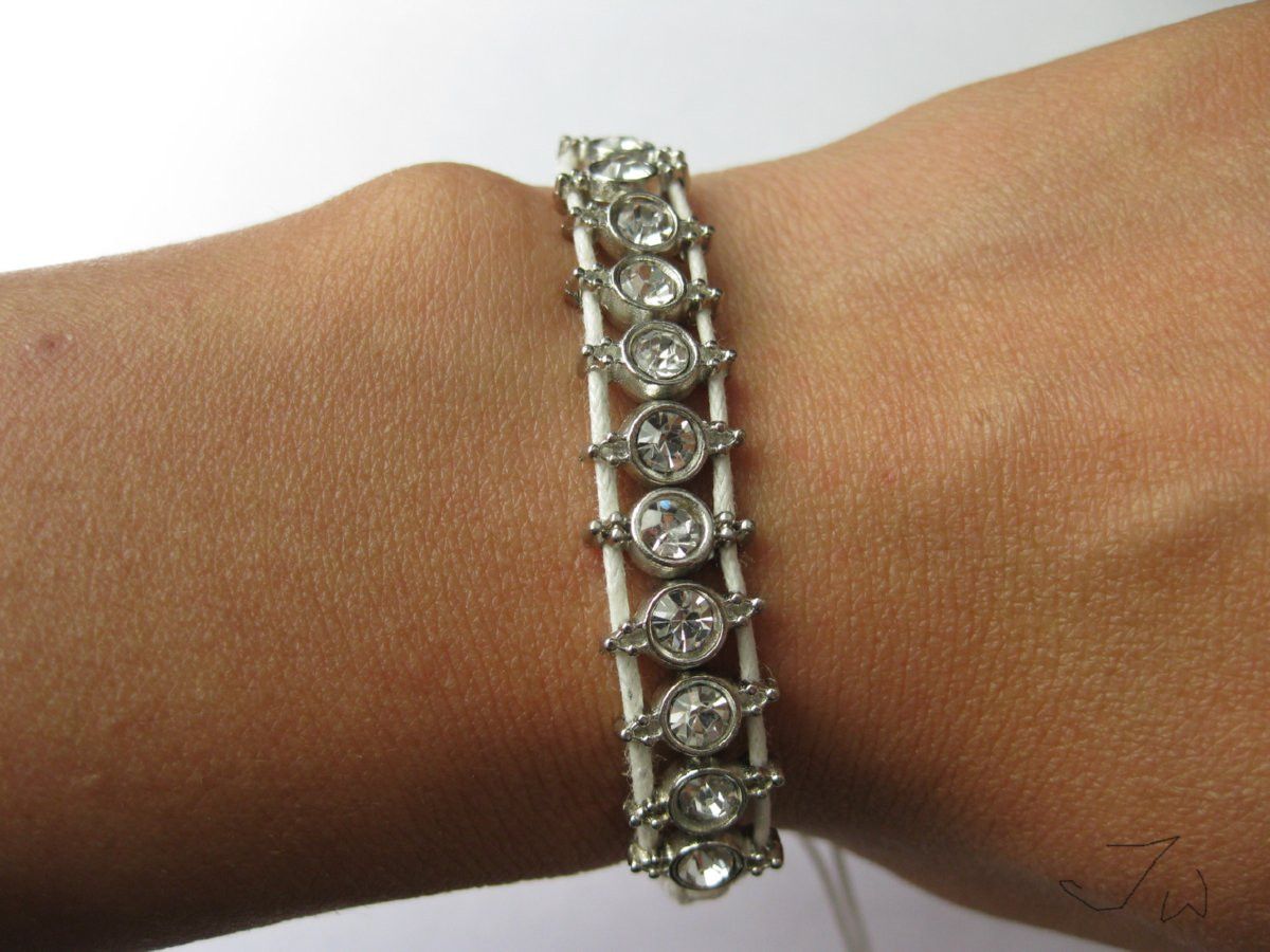 Handmade CZ Friendship Charm Bracelet - White Size ONE SIZE - 3 Thumbnail