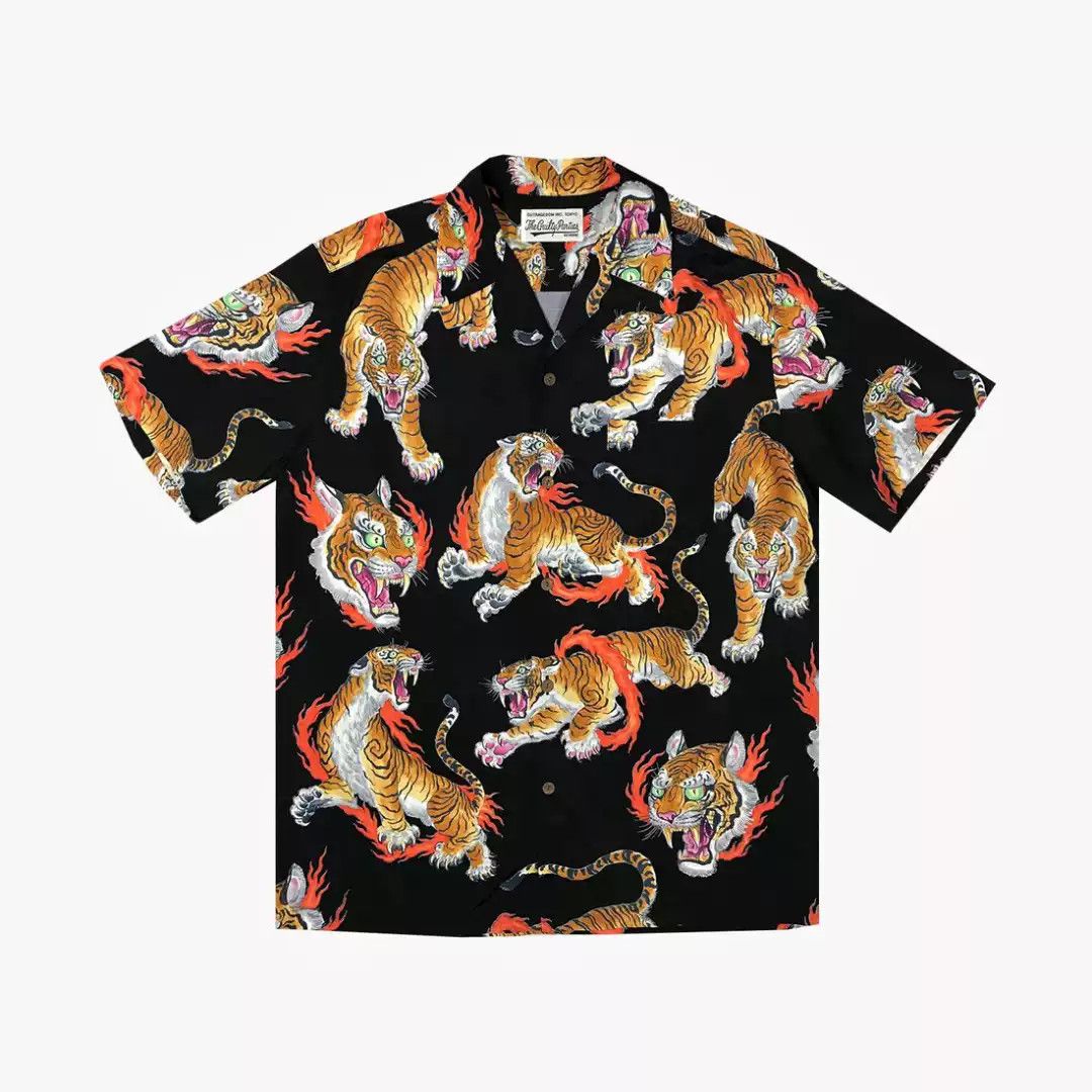 image of Wacko Maria 20Ss Tim Lehi Hawaiian Shirt in Black, Men's (Size XL)