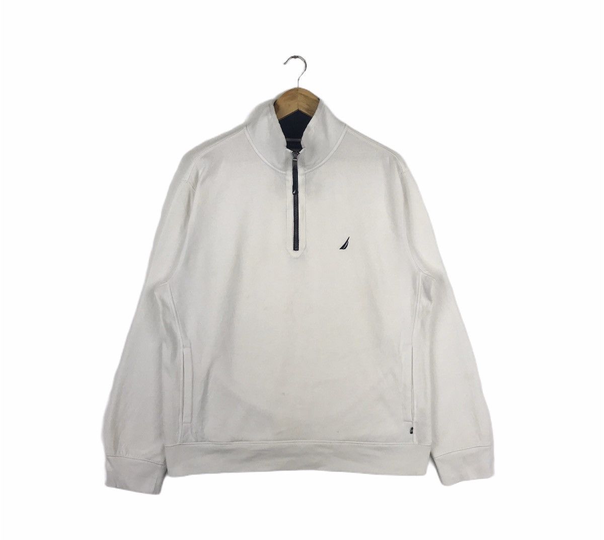 Nautica Nautica Small Logo Minimalist Half Zipper Sweatshirt Size US L / EU 52-54 / 3 - 1 Thumbnail