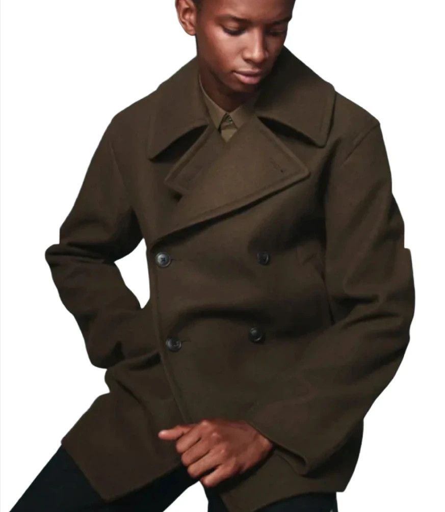 Uniqlo X Jil Sander +J Wool Blended Oversized Pea Coat