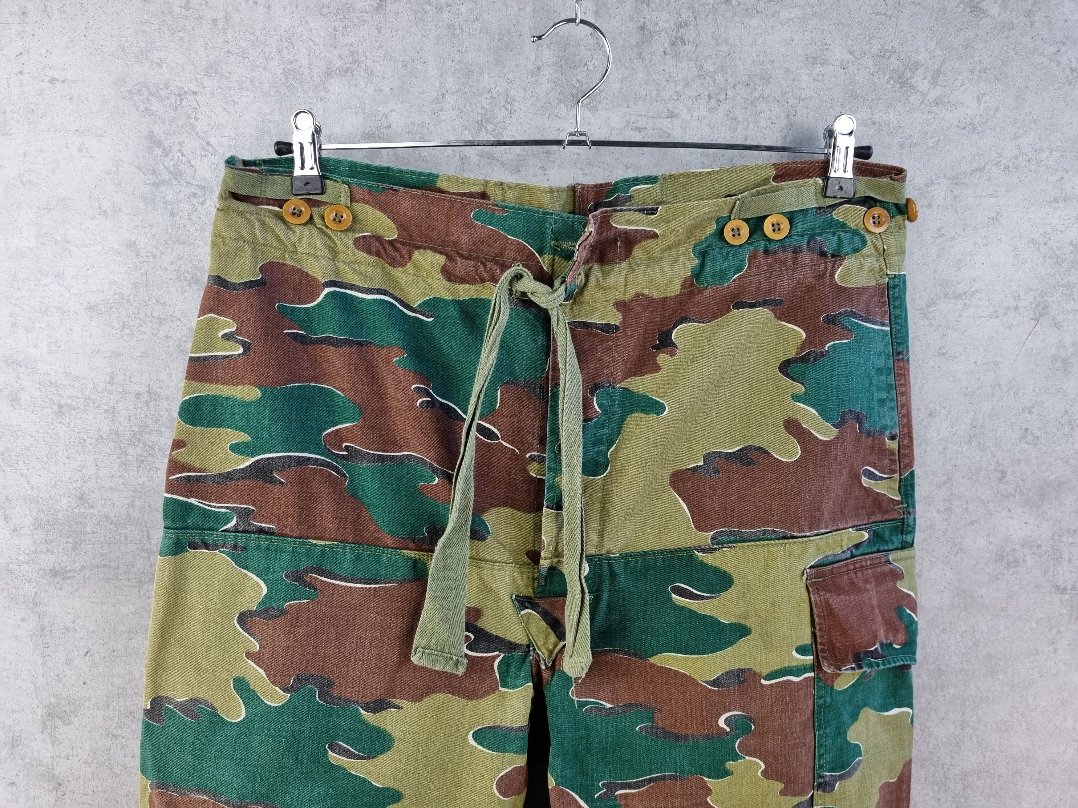 Vintage 1958 Rare Camo Belgian Army Military Rare Pants Size US 33 - 4 Thumbnail