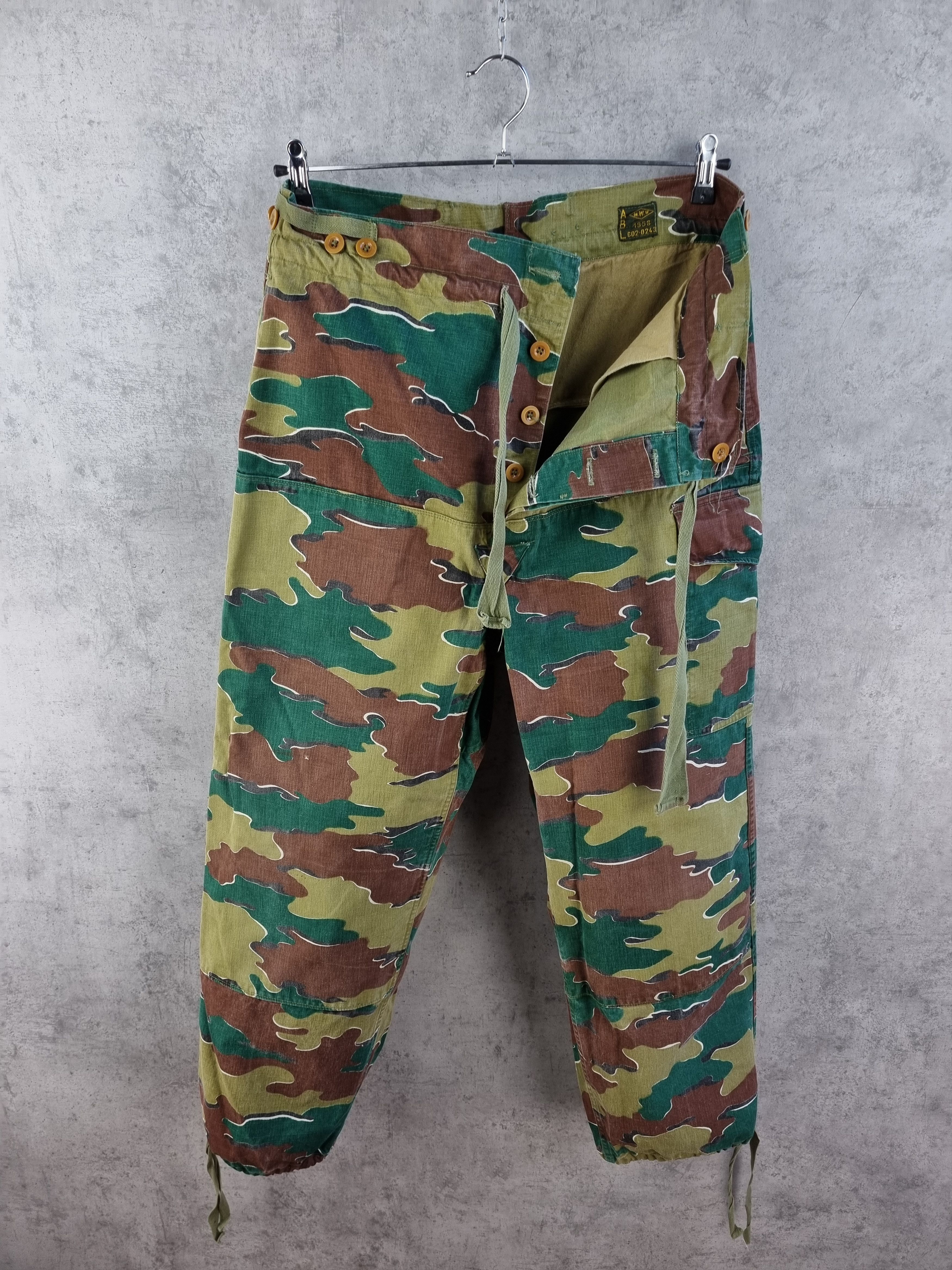 Vintage 1958 Rare Camo Belgian Army Military Rare Pants Size US 33 - 3 Thumbnail