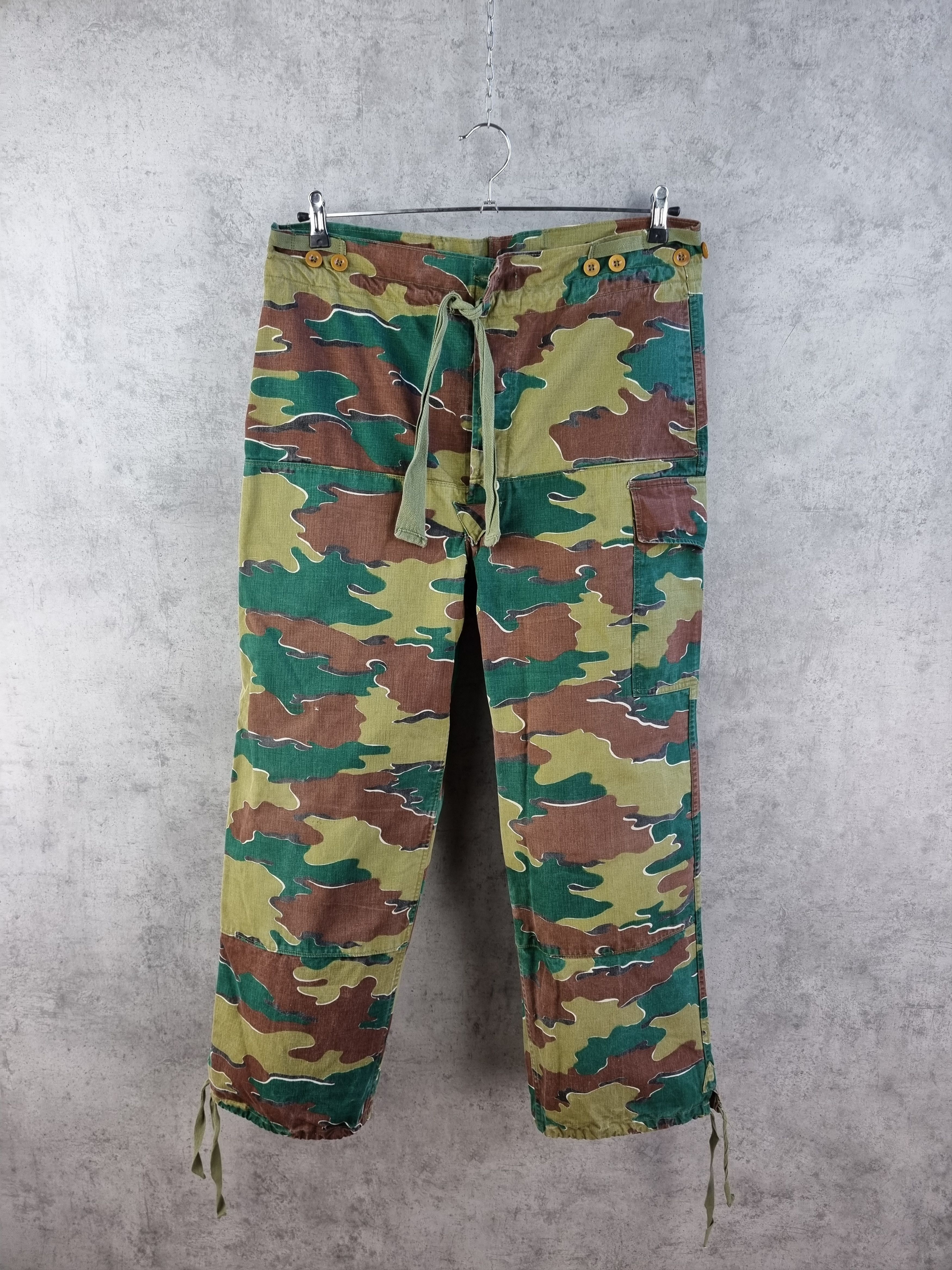 Vintage 1958 Rare Camo Belgian Army Military Rare Pants Size US 33 - 11 Thumbnail