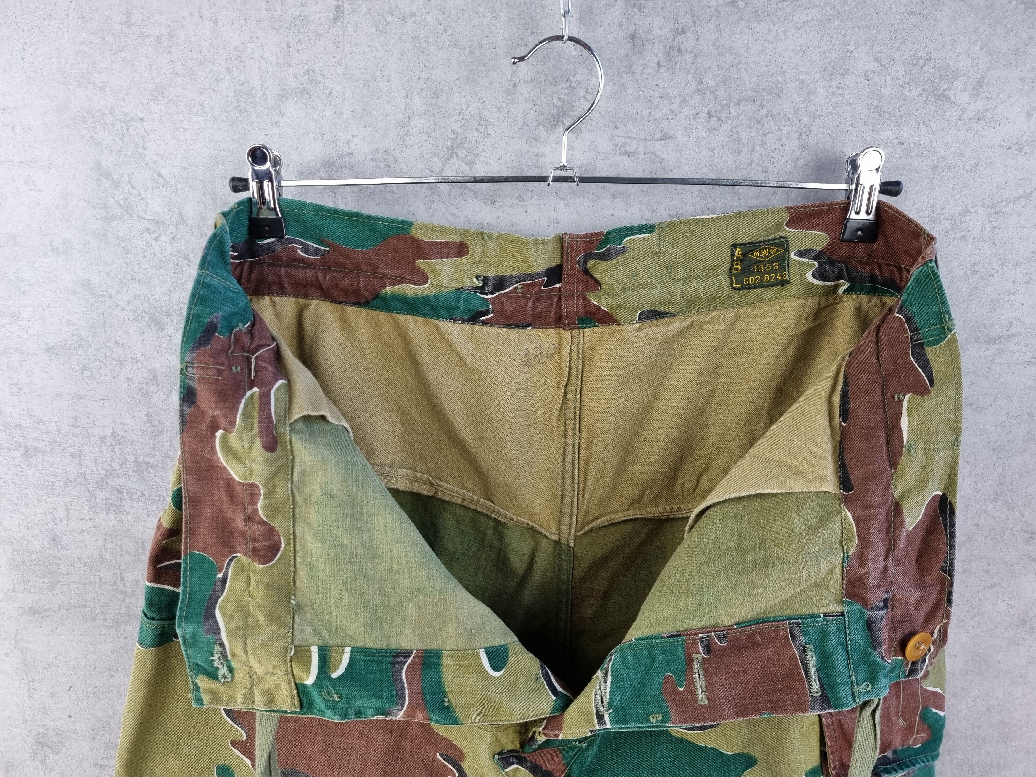 Vintage 1958 Rare Camo Belgian Army Military Rare Pants Size US 33 - 5 Thumbnail