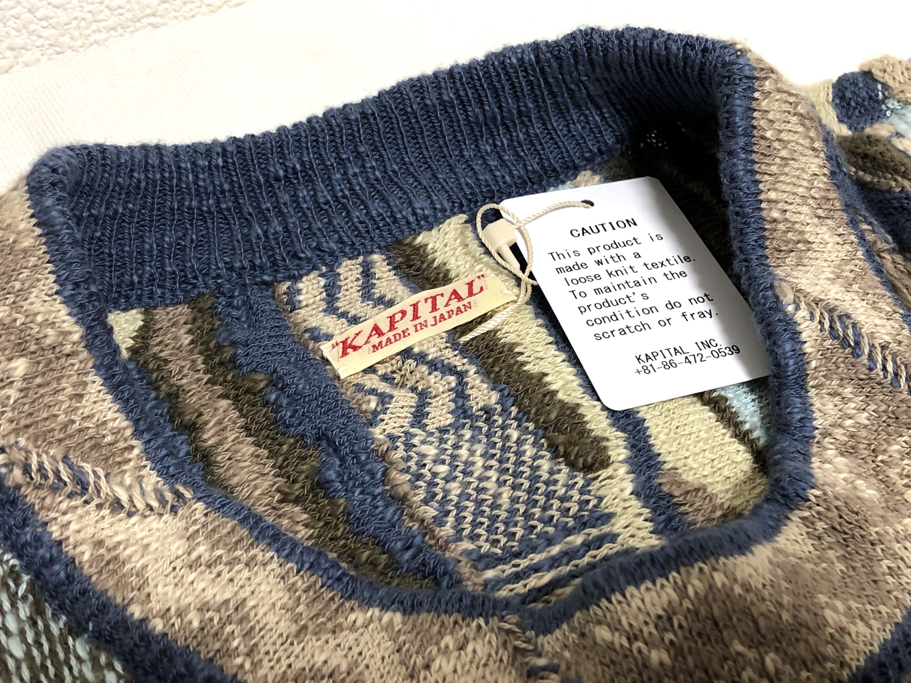 Kapital KAPITAL 7G knit Gaudy crew sweater brand new Size US L / EU 52-54 / 3 - 6 Thumbnail