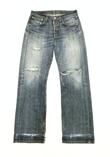 Levi's Vintage Levi's 501 Straight Leg Distressed Jeans 31x32 Size US 31 - 1 Thumbnail