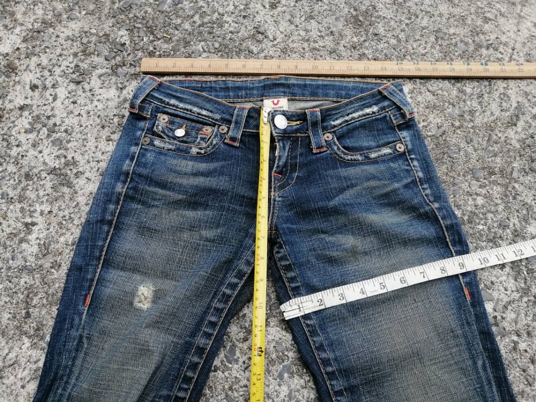 True Religion True Religion Joey Low Rise Distressed Denim Jeans Size 29" - 4 Thumbnail