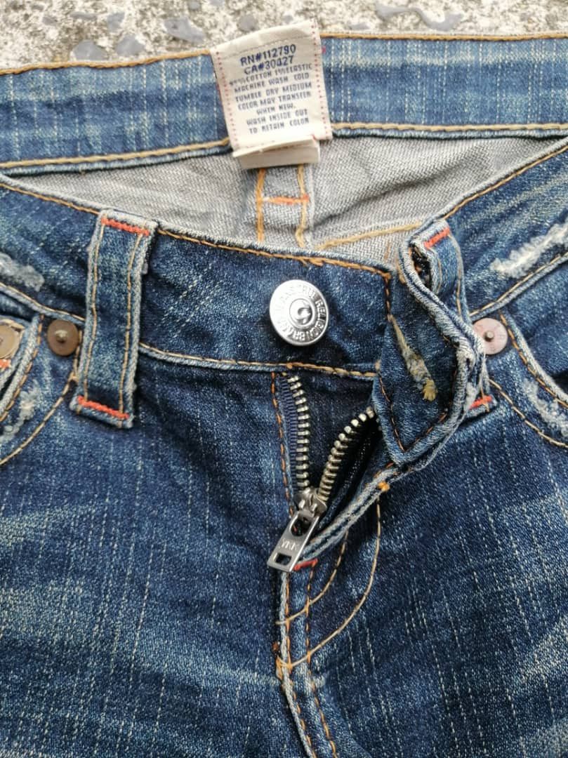 True Religion True Religion Joey Low Rise Distressed Denim Jeans Size 29" - 5 Thumbnail