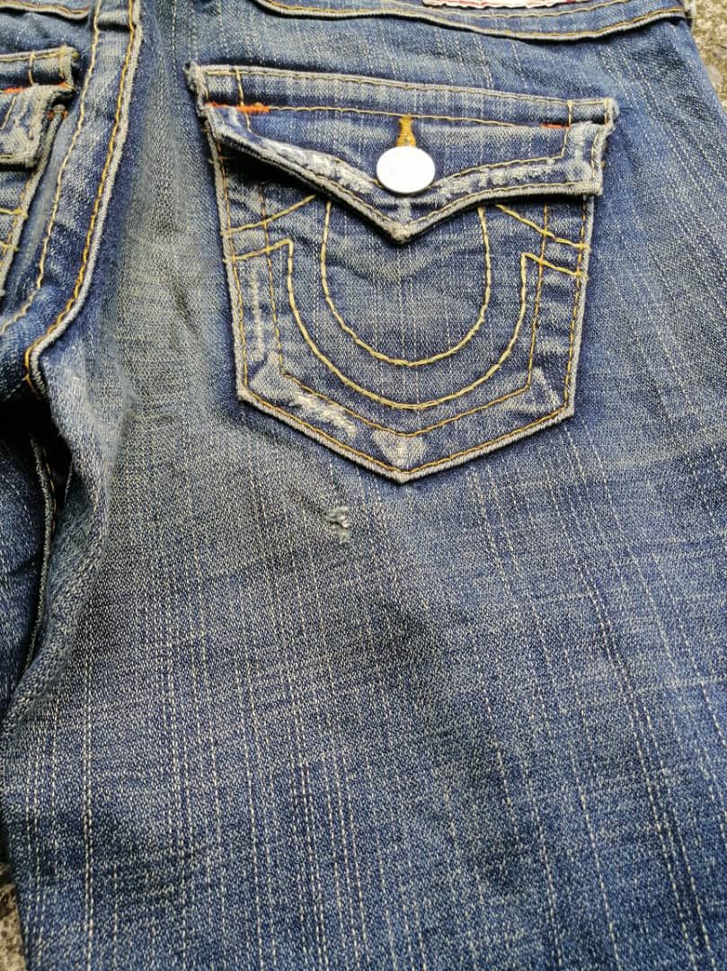 True Religion True Religion Joey Low Rise Distressed Denim Jeans Size 29" - 2 Thumbnail