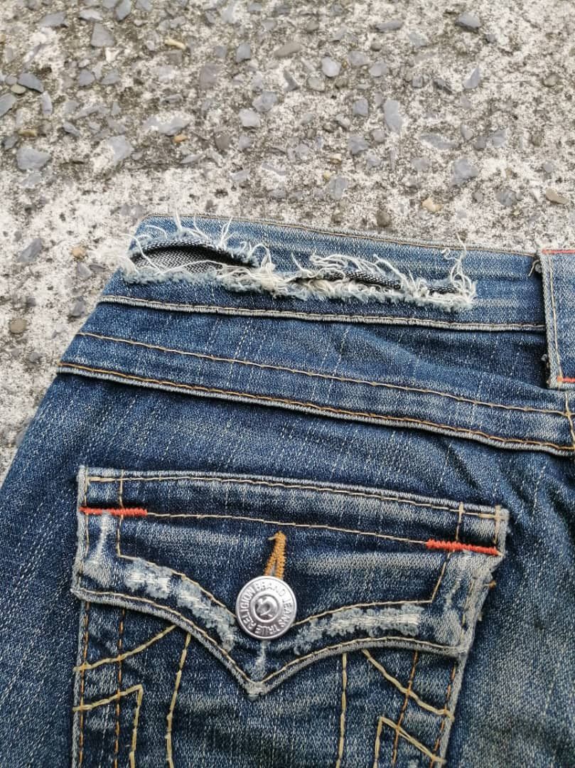 True Religion True Religion Joey Low Rise Distressed Denim Jeans Size 29" - 3 Thumbnail