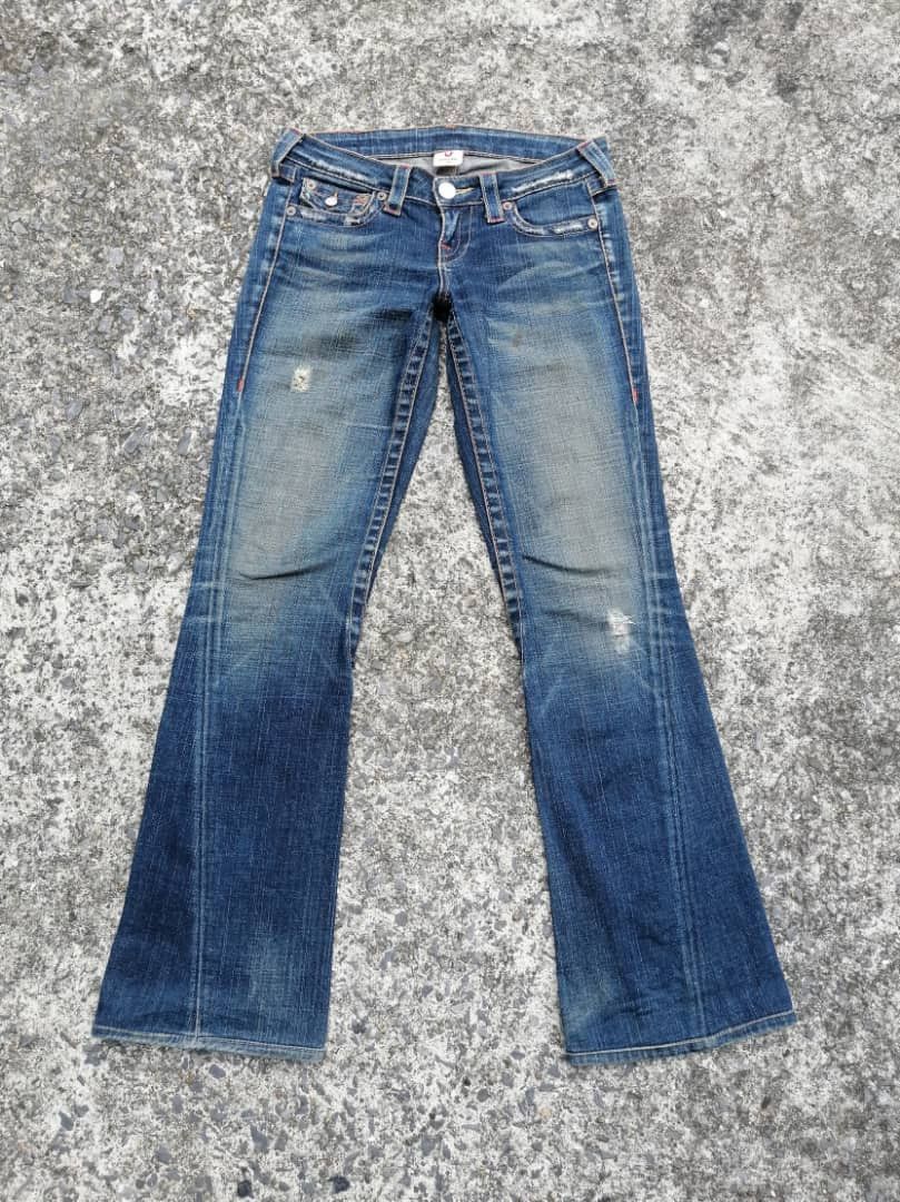 True Religion True Religion Joey Low Rise Distressed Denim Jeans Size 29" - 1 Thumbnail