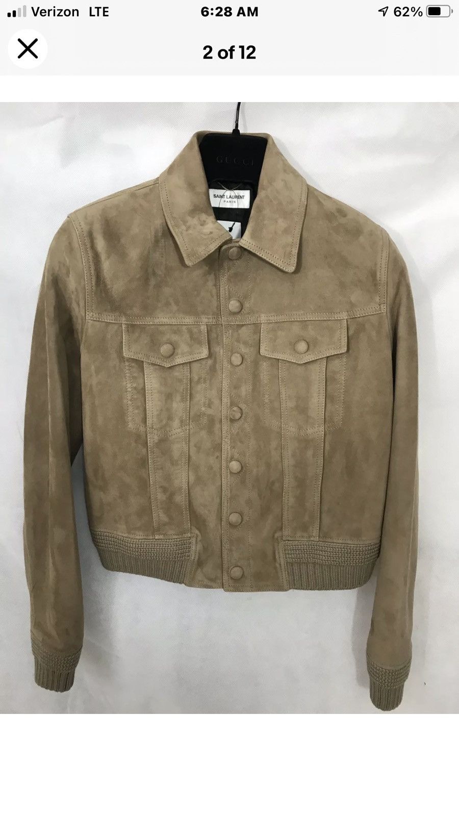 Saint Laurent Paris Saint Laurent suede leather jacket. F42. $4290 Size XS / US 0-2 / IT 36-38 - 1 Thumbnail