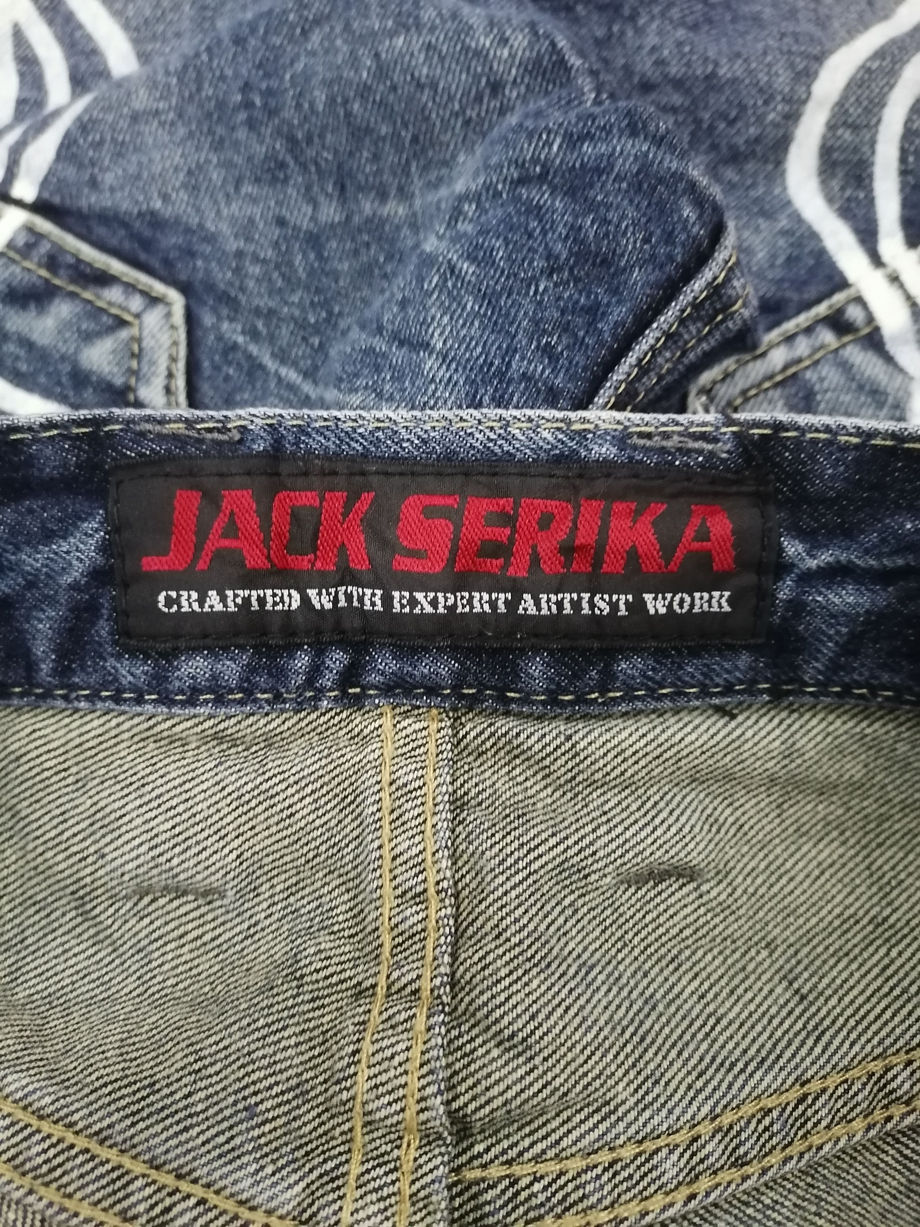 Japanese Brand × Vintage Flare Jeans Jack Serika Angel Whisker Denim Pants Size US 31 - 7 Thumbnail