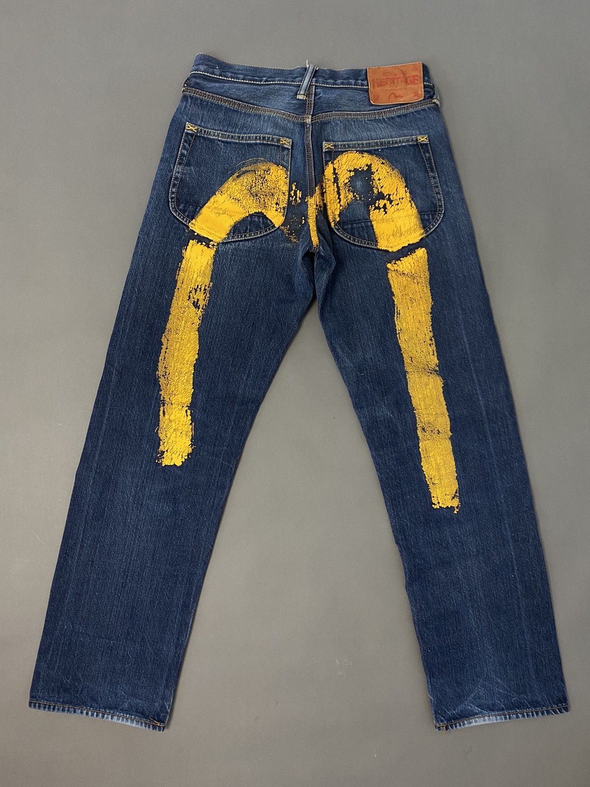 image of Evisu Japan Vintage Selvedge Blue Jeans Yellow Daicock, Men's (Size 29)