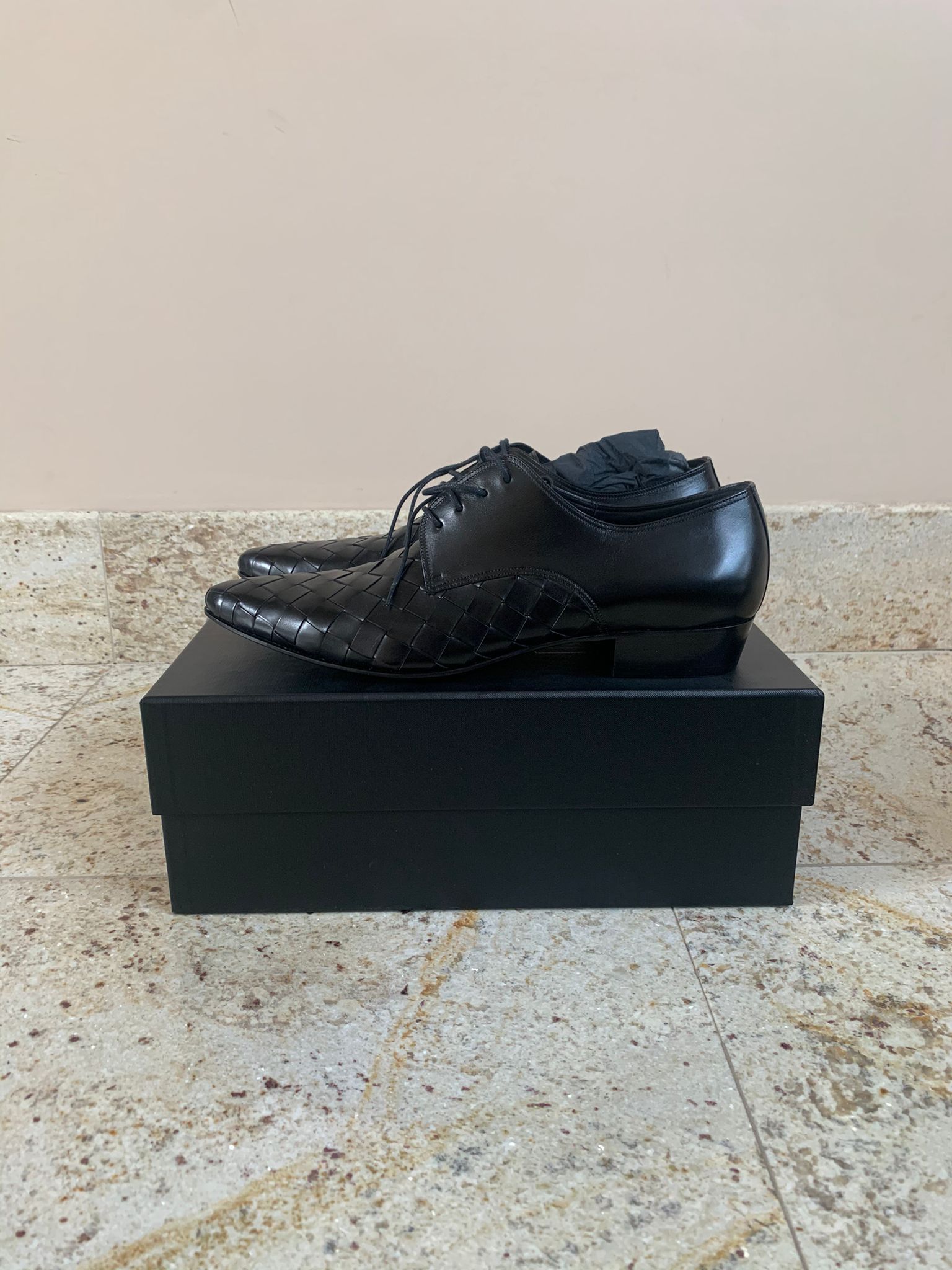 image of Saint Laurent Paris Hopper 30 Lace Up Derby In Black Shoes, Men's (Size 12)
