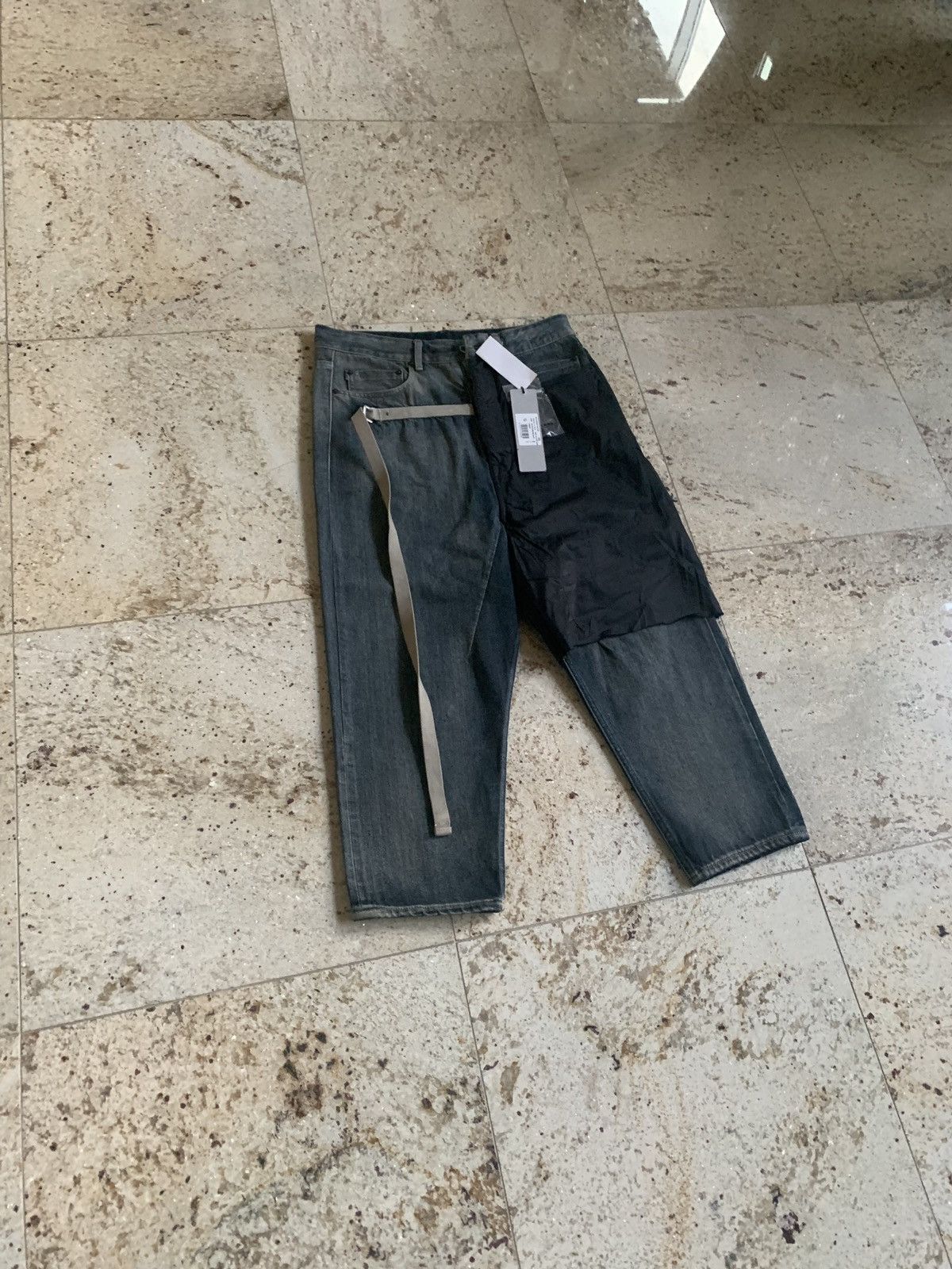 Rick Owens Drkshdw Combo Collapse Cut Denim in Hustler / Black Size US 30 / EU 46 - 4 Thumbnail