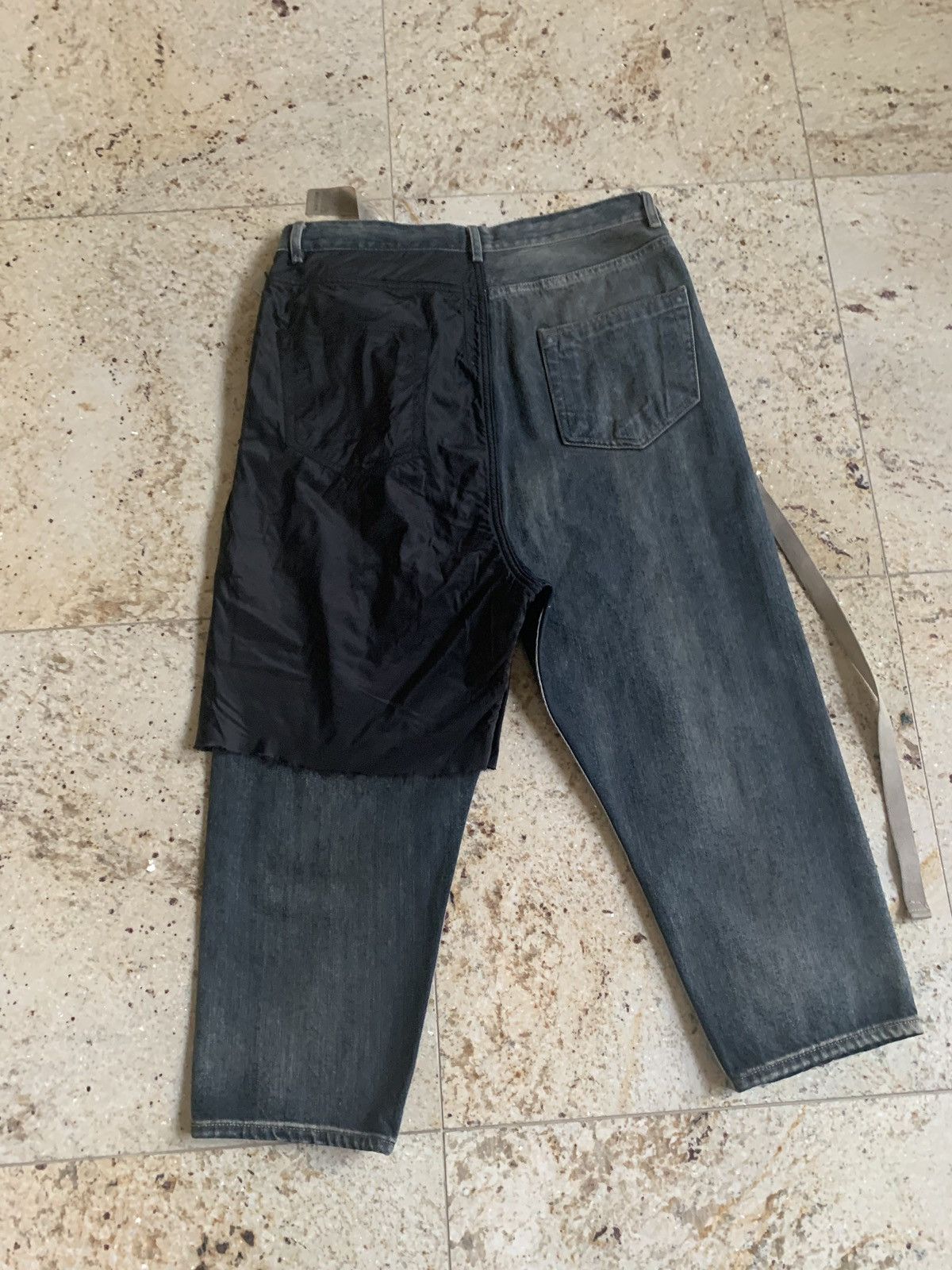 Rick Owens Drkshdw Combo Collapse Cut Denim in Hustler / Black Size US 30 / EU 46 - 15 Thumbnail