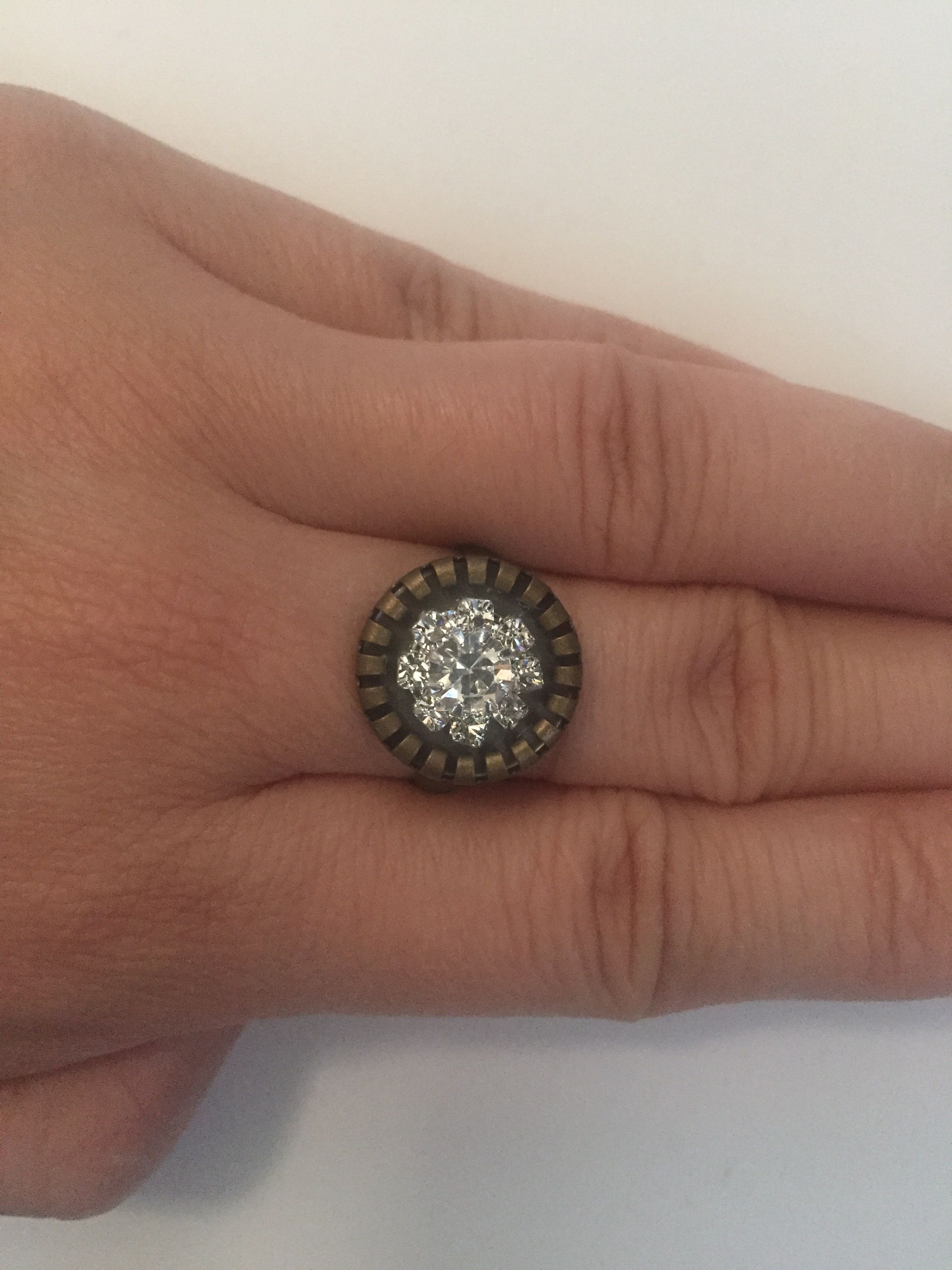 Jewelry CZ flower Bronze Ring Size ONE SIZE - 4 Thumbnail