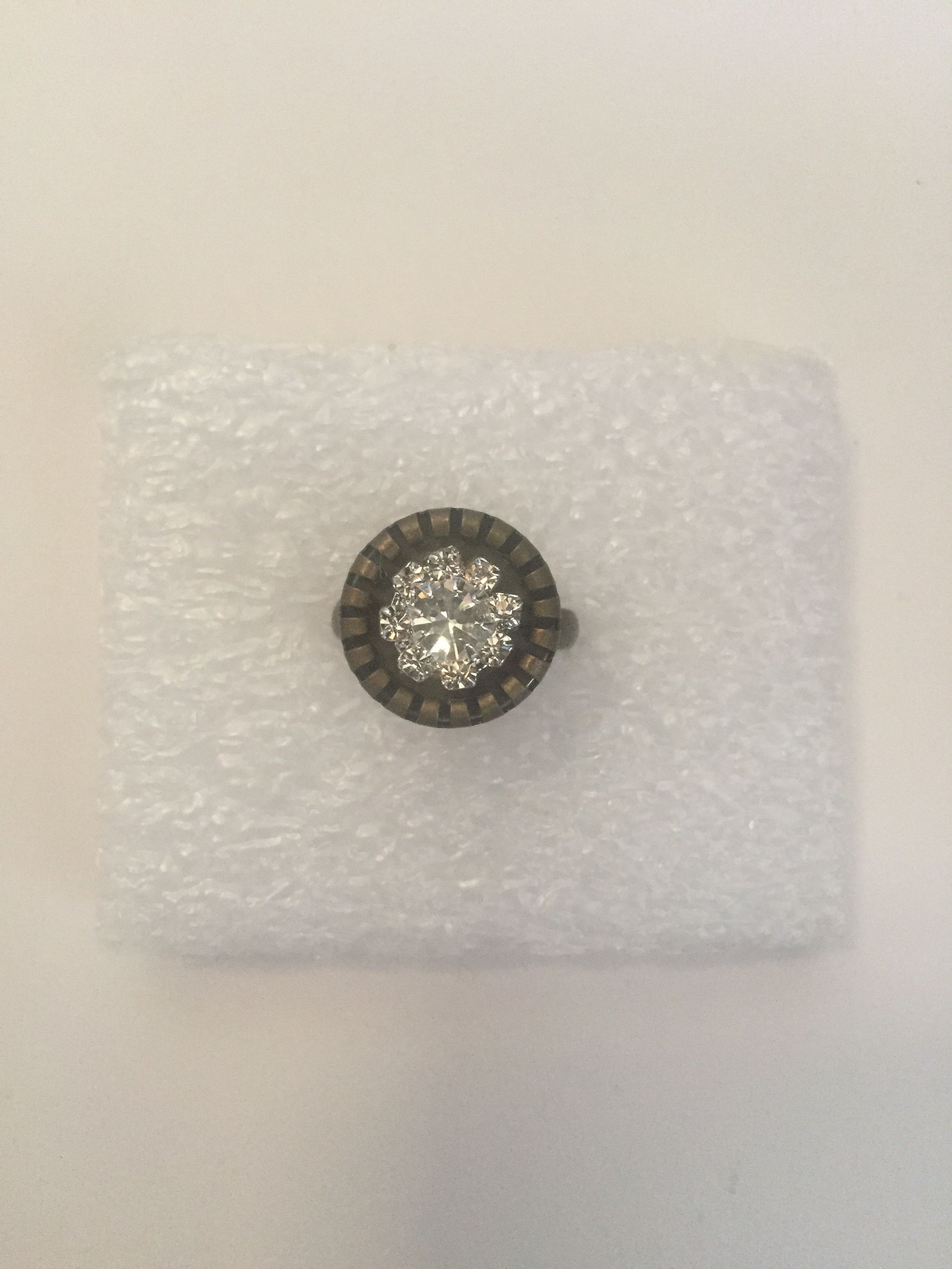 Jewelry CZ flower Bronze Ring Size ONE SIZE - 1 Thumbnail