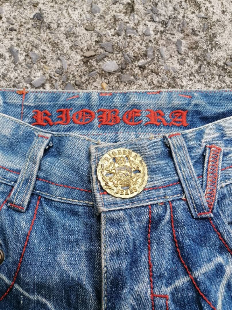 Japanese Brand Riobera Nice Design Distressed Denim Jeans Size 29" - 5 Thumbnail