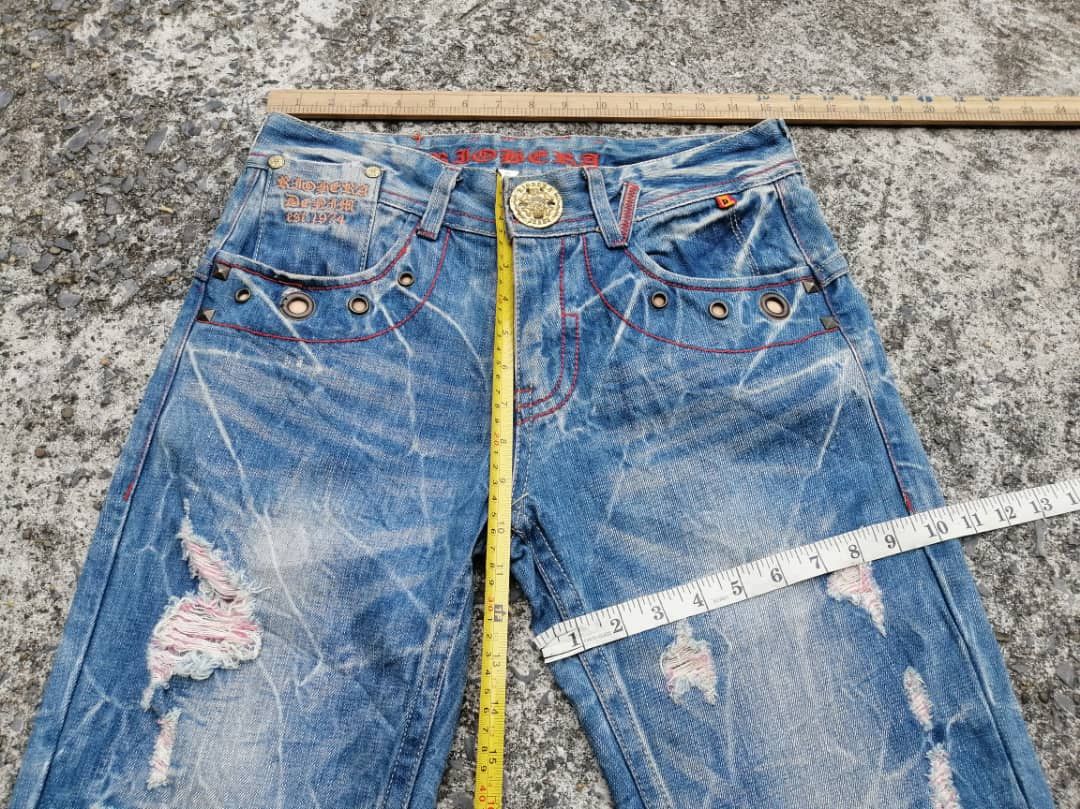 Japanese Brand Riobera Nice Design Distressed Denim Jeans Size 29" - 4 Thumbnail