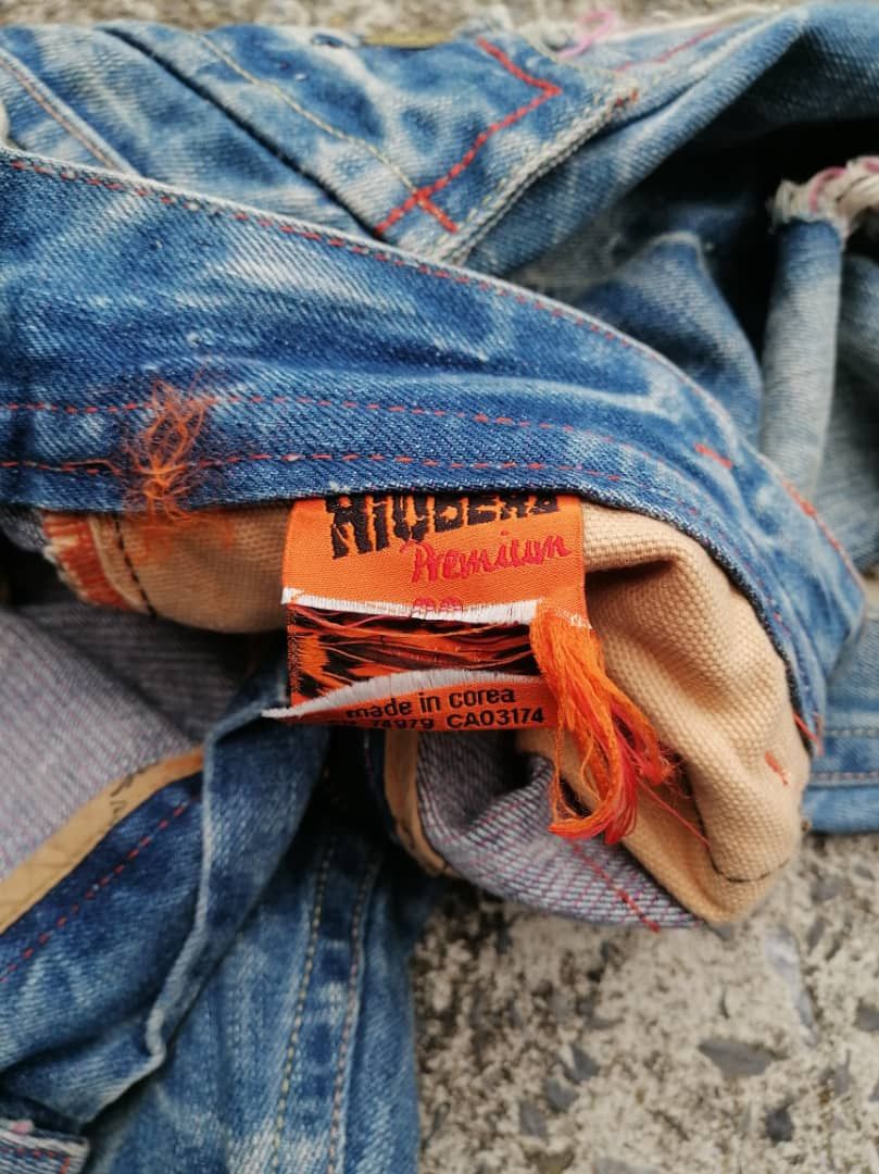 Japanese Brand Riobera Nice Design Distressed Denim Jeans Size 29" - 7 Thumbnail