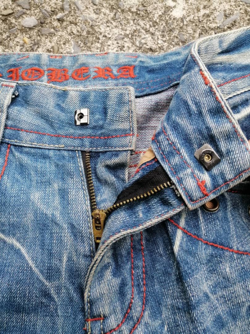 Japanese Brand Riobera Nice Design Distressed Denim Jeans Size 29" - 6 Thumbnail