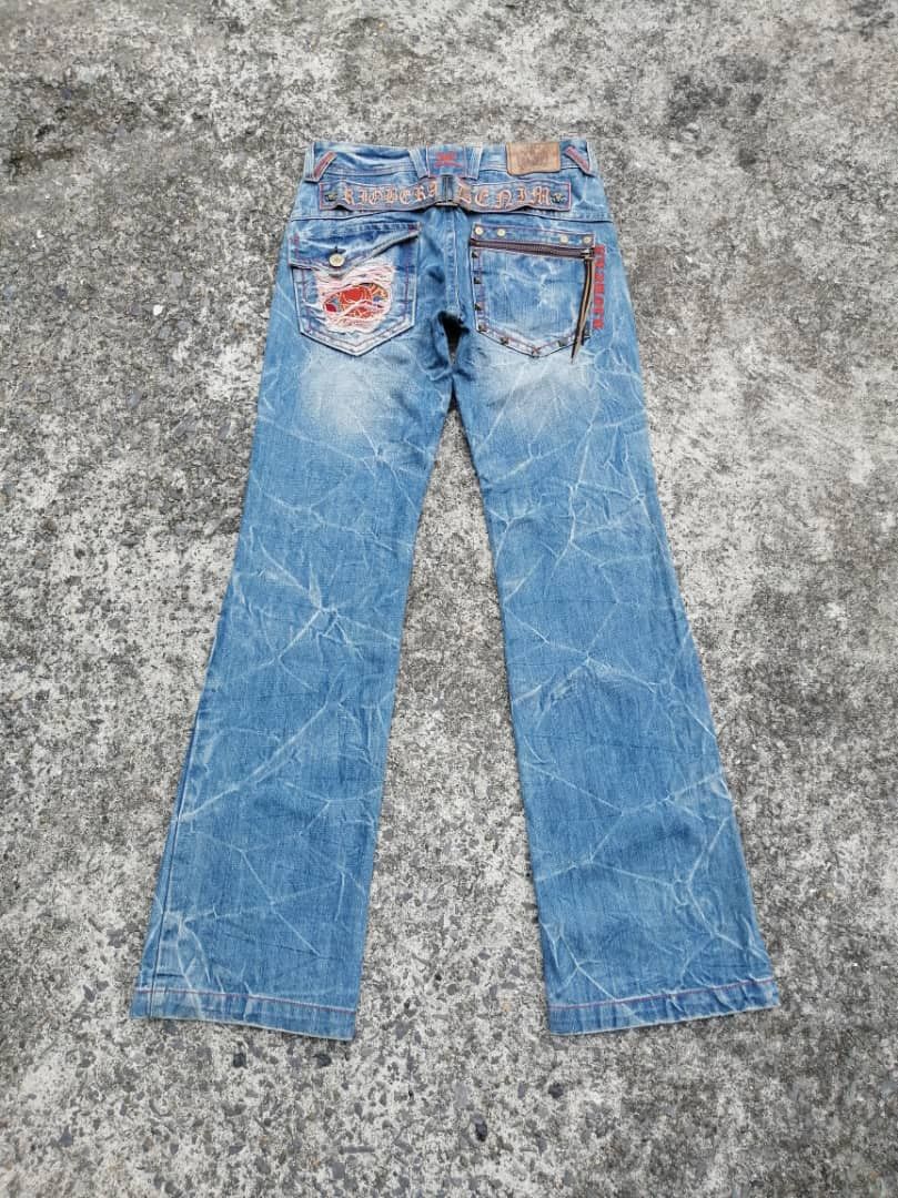 Japanese Brand Riobera Nice Design Distressed Denim Jeans Size 29" - 2 Thumbnail