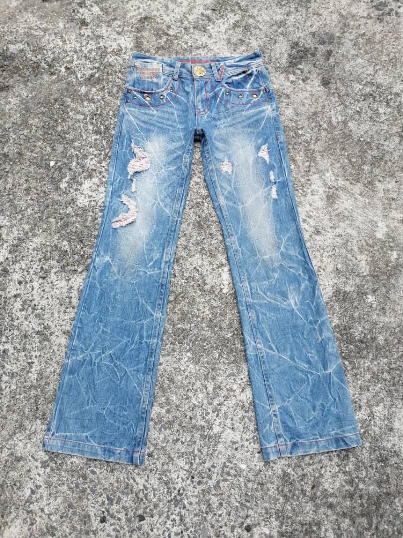 Riobera Nice Design Distressed Denim Jeans