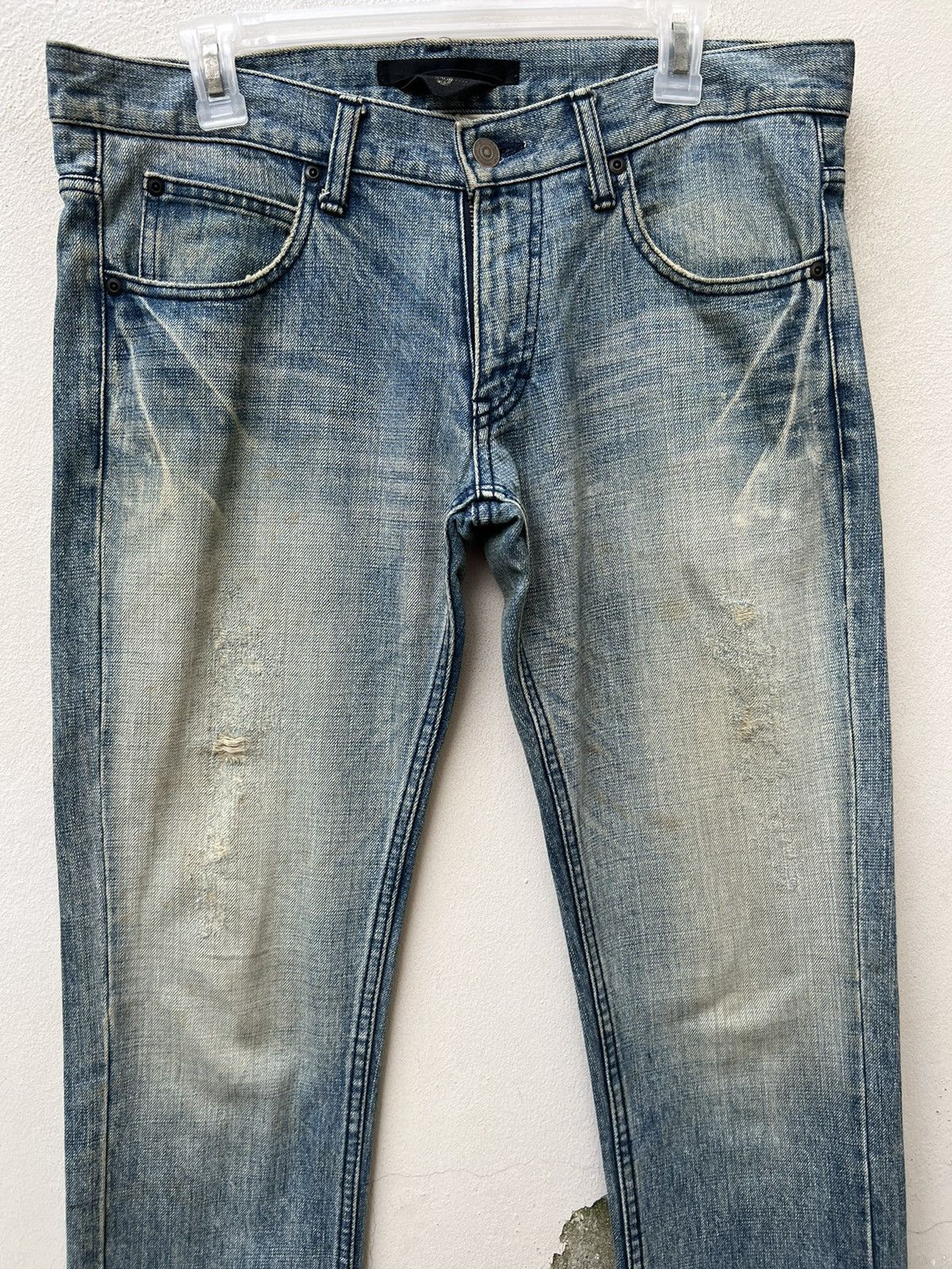 Vintage VTG AG AVANT GUILD Japan Distress Ageing Stains Denim Jeans Size US 32 / EU 48 - 7 Thumbnail