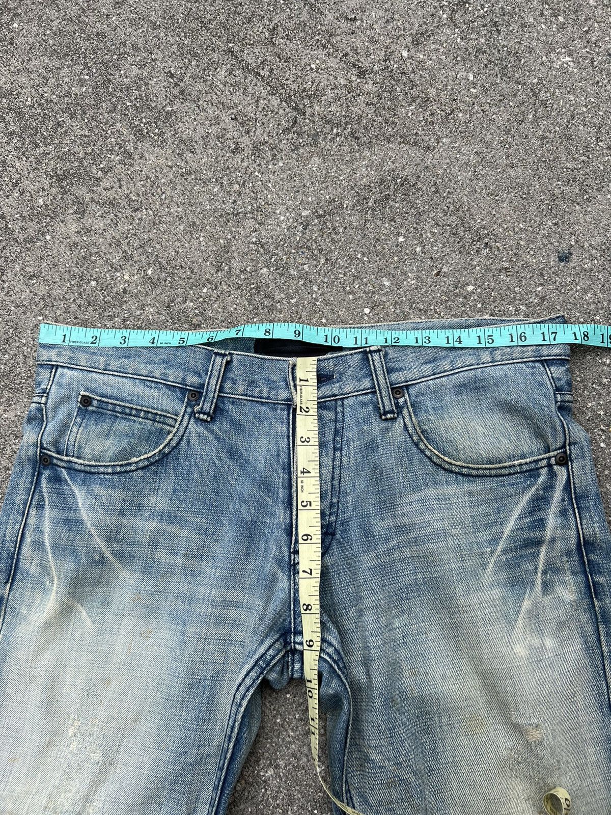 Vintage VTG AG AVANT GUILD Japan Distress Ageing Stains Denim Jeans Size US 32 / EU 48 - 2 Thumbnail