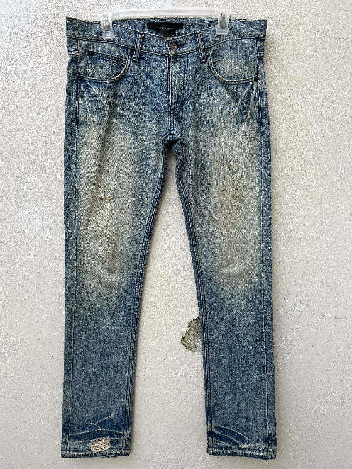 Vintage VTG AG AVANT GUILD Japan Distress Ageing Stains Denim Jeans Size US 32 / EU 48 - 6 Thumbnail