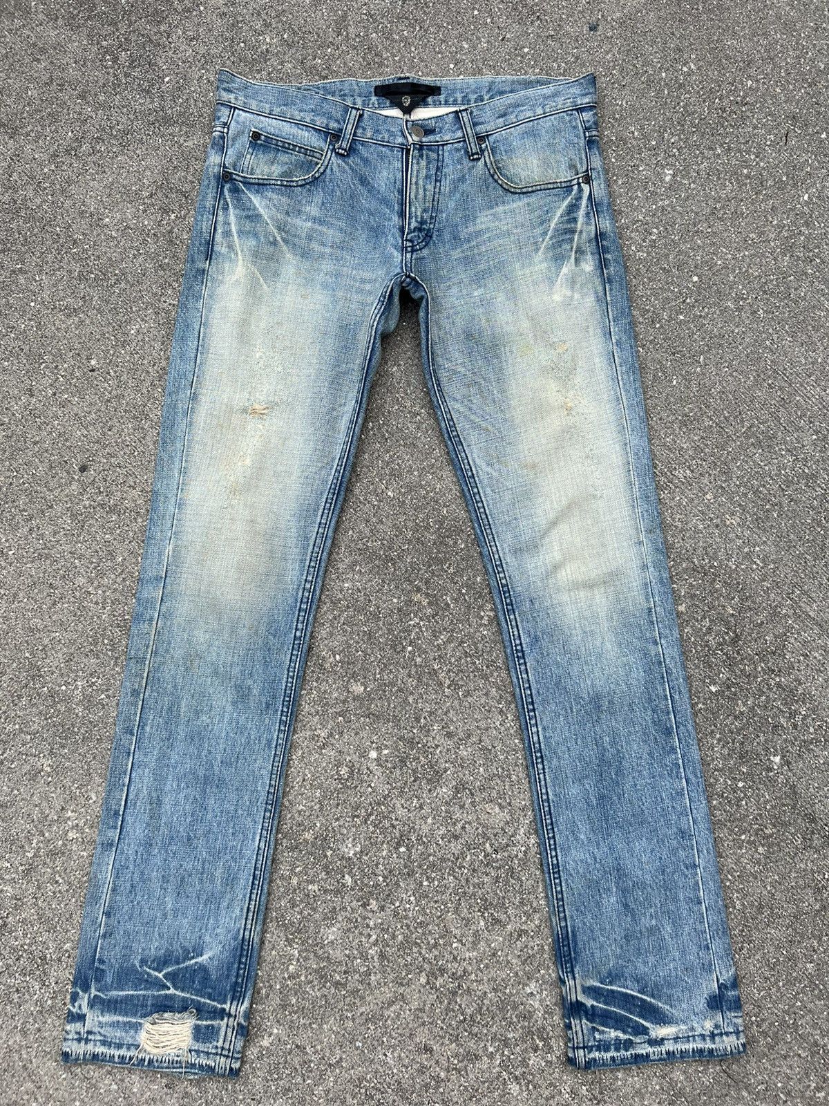 image of Vintage VTG Ag Avant Guild Japan Distress Ageing Stains Denim Jeans, Men's (Size 32)