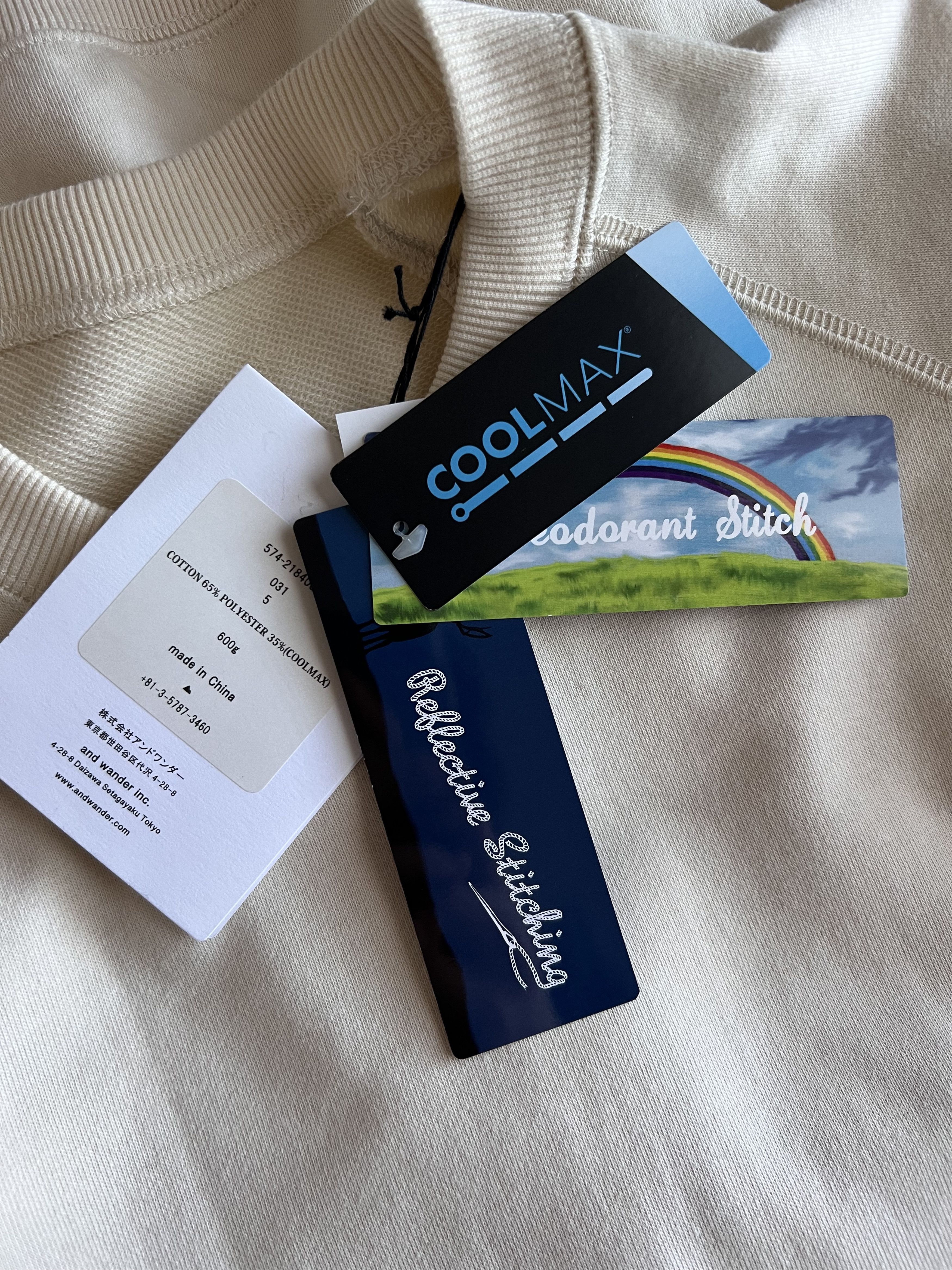 And Wander and Wander Logo Crewneck Sweatshirt in Off White Size US XL / EU 56 / 4 - 7 Thumbnail