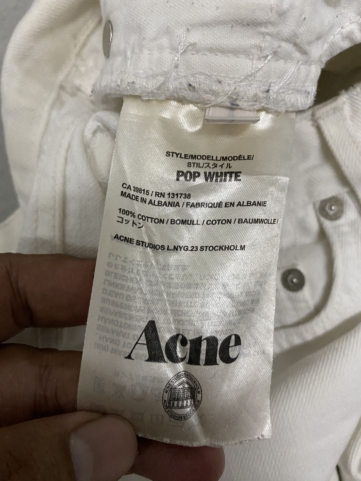 Acne Studios × Japanese Brand × Vintage Vintage Acne Studios Pop White Denim Jeans Size 29" - 9 Thumbnail