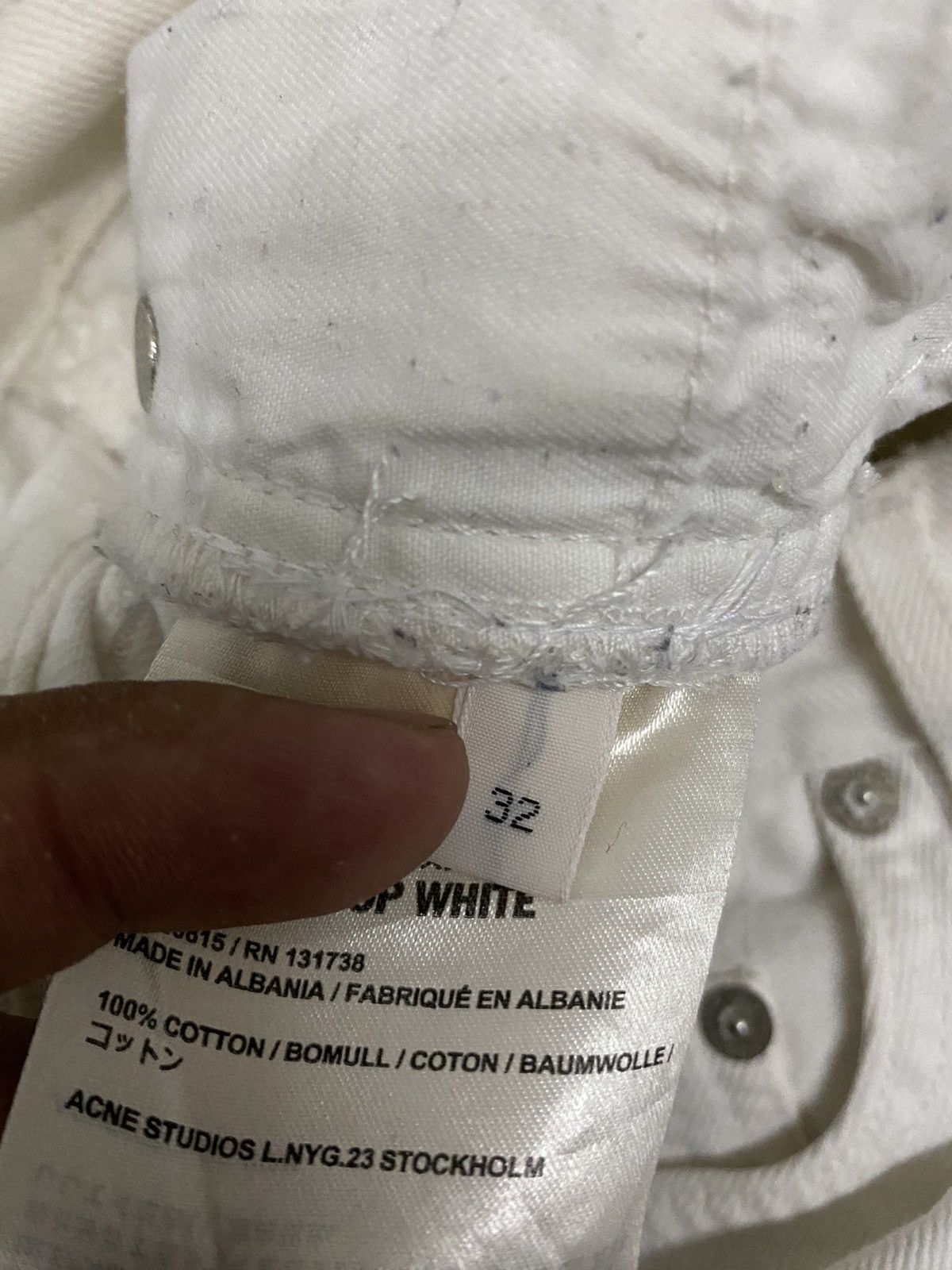 Acne Studios × Japanese Brand × Vintage Vintage Acne Studios Pop White Denim Jeans Size 29" - 8 Thumbnail