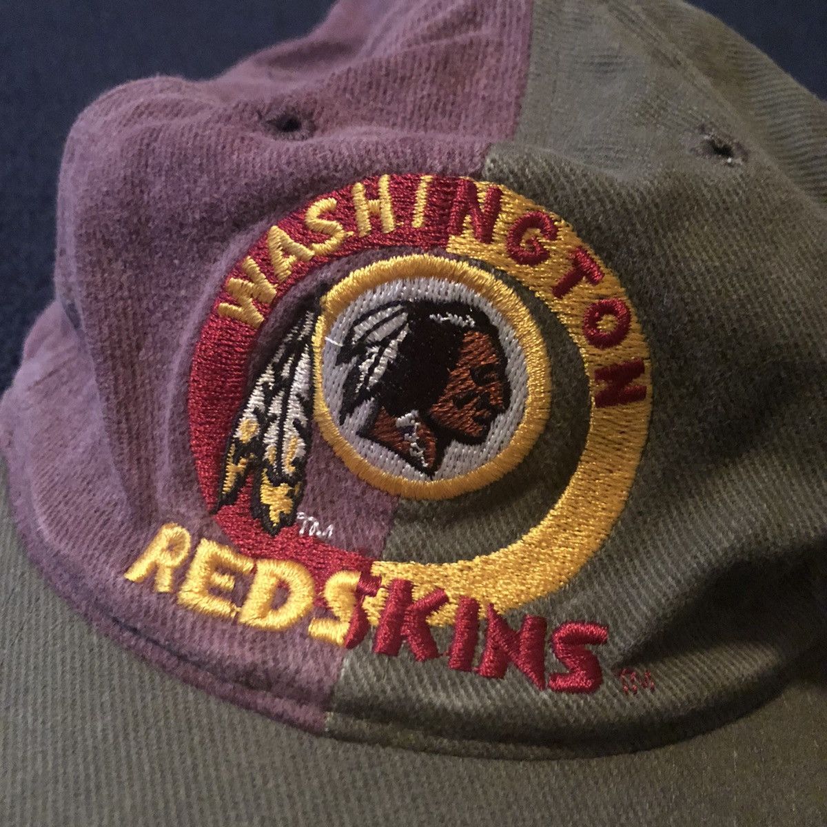 NFL Vintage 1990s Washington Redskins Two Toned Adjustable Cap Size ONE SIZE - 4 Thumbnail