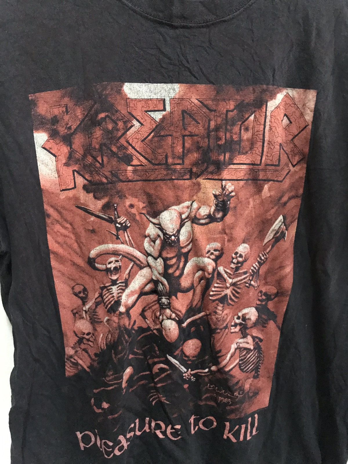 Band Tees Distressed Kreator Pleasure To Kill Thrash Band T Shirt Size US M / EU 48-50 / 2 - 5 Thumbnail
