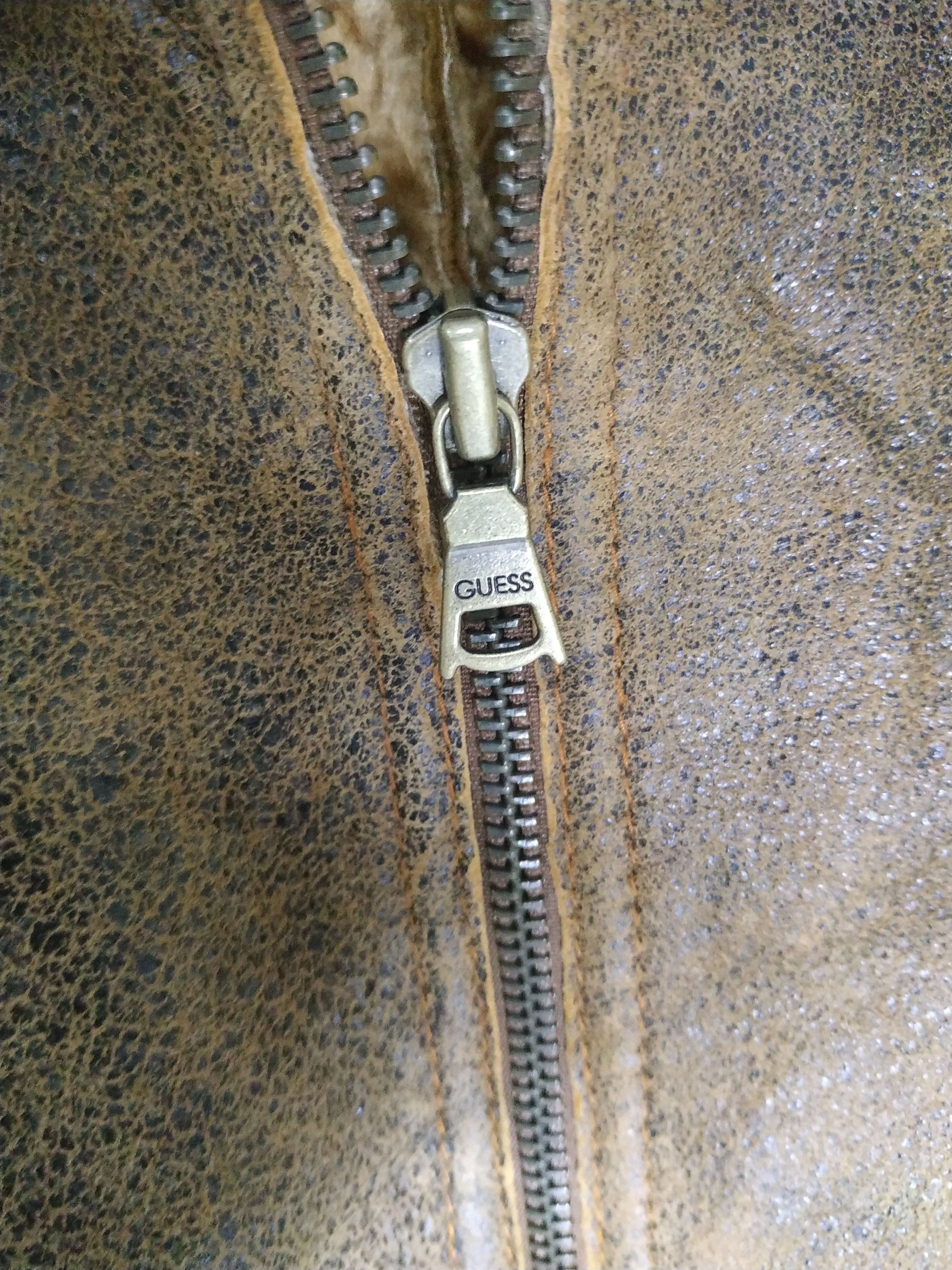 Genuine Leather Guess Zip Up Sherpa Leather Jacket Size M / US 6-8 / IT 42-44 - 6 Thumbnail