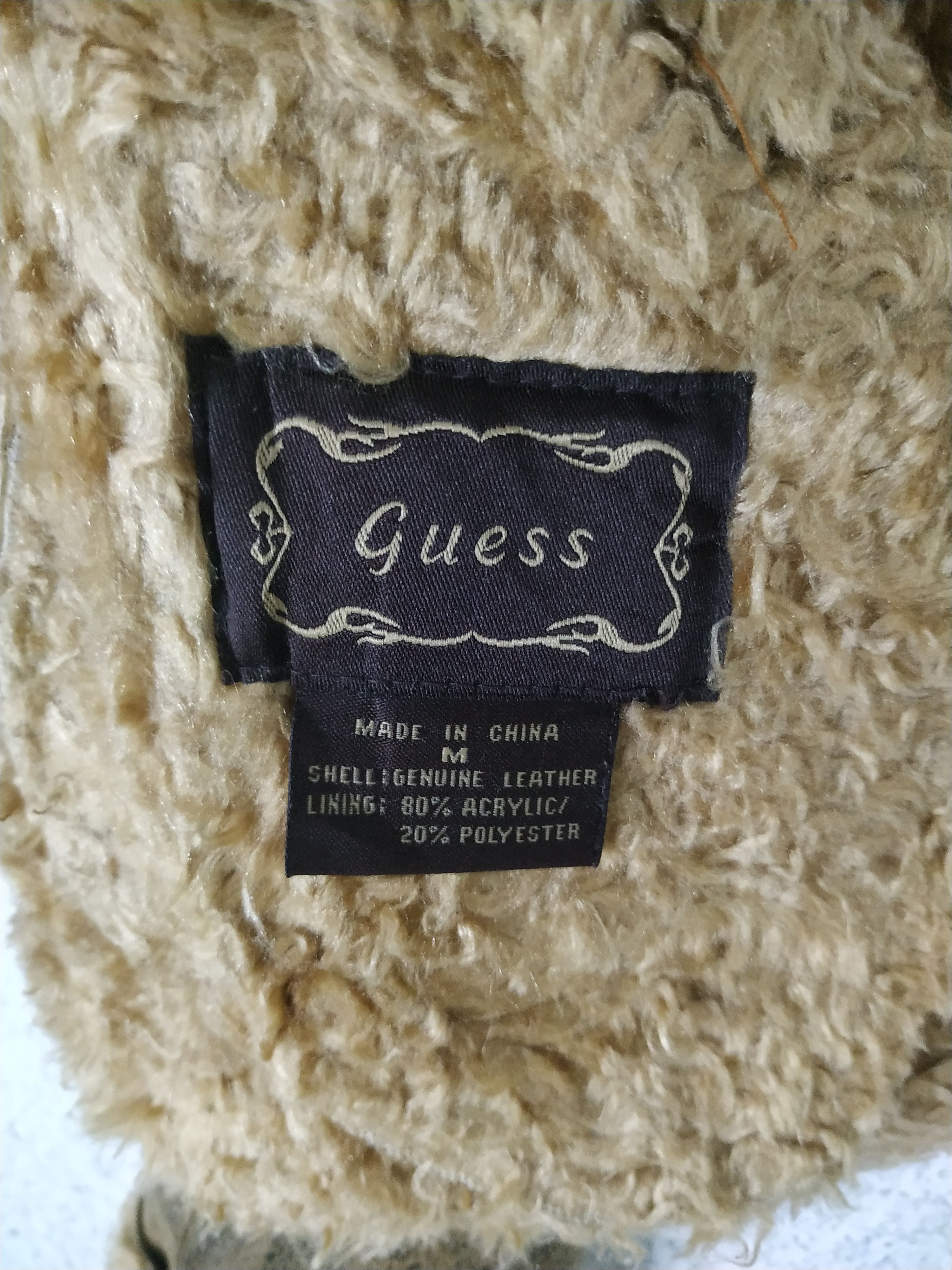 Genuine Leather Guess Zip Up Sherpa Leather Jacket Size M / US 6-8 / IT 42-44 - 9 Thumbnail