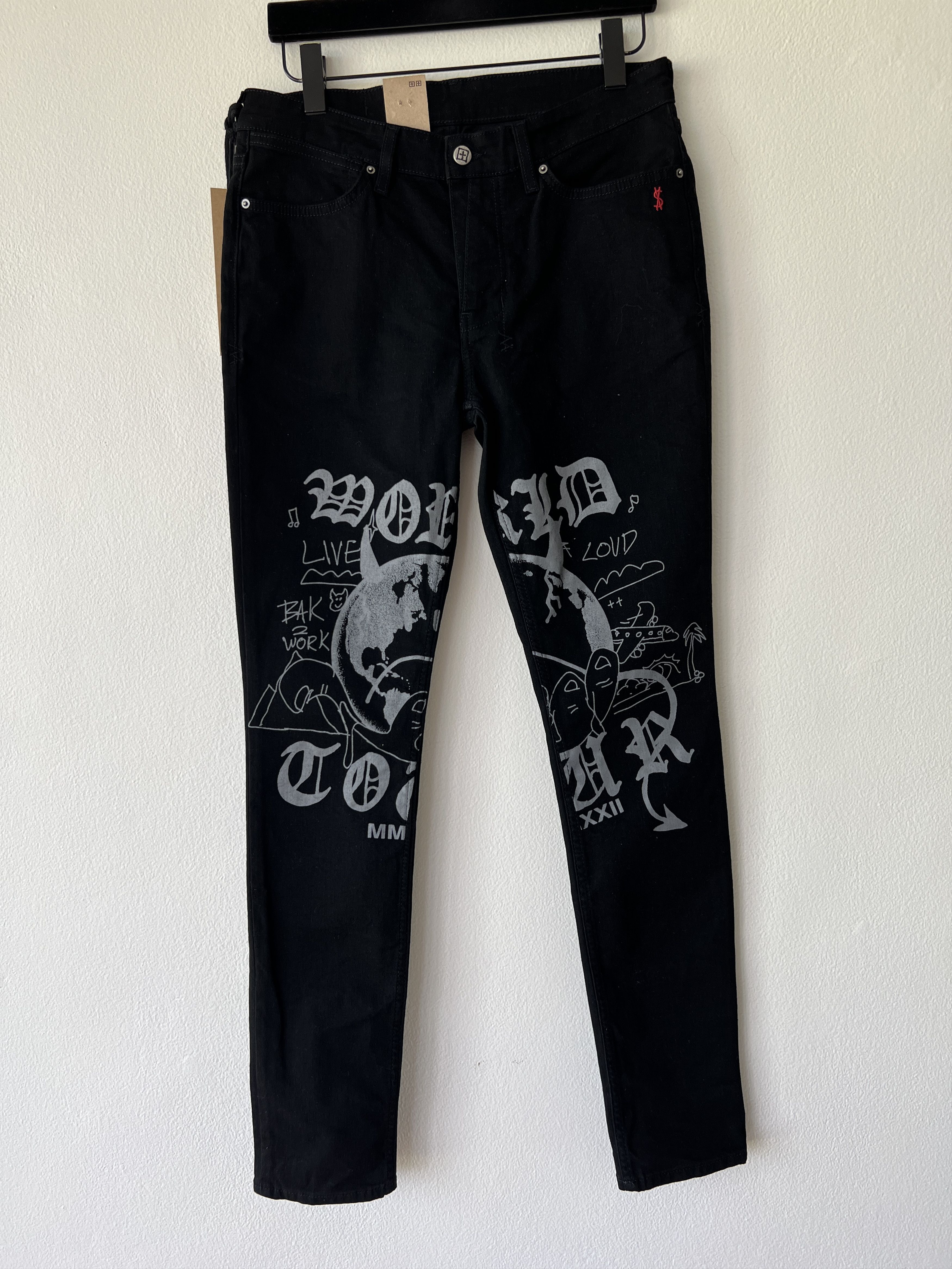 Ksubi denim jean Van Winkle black devil world tour print | Grailed